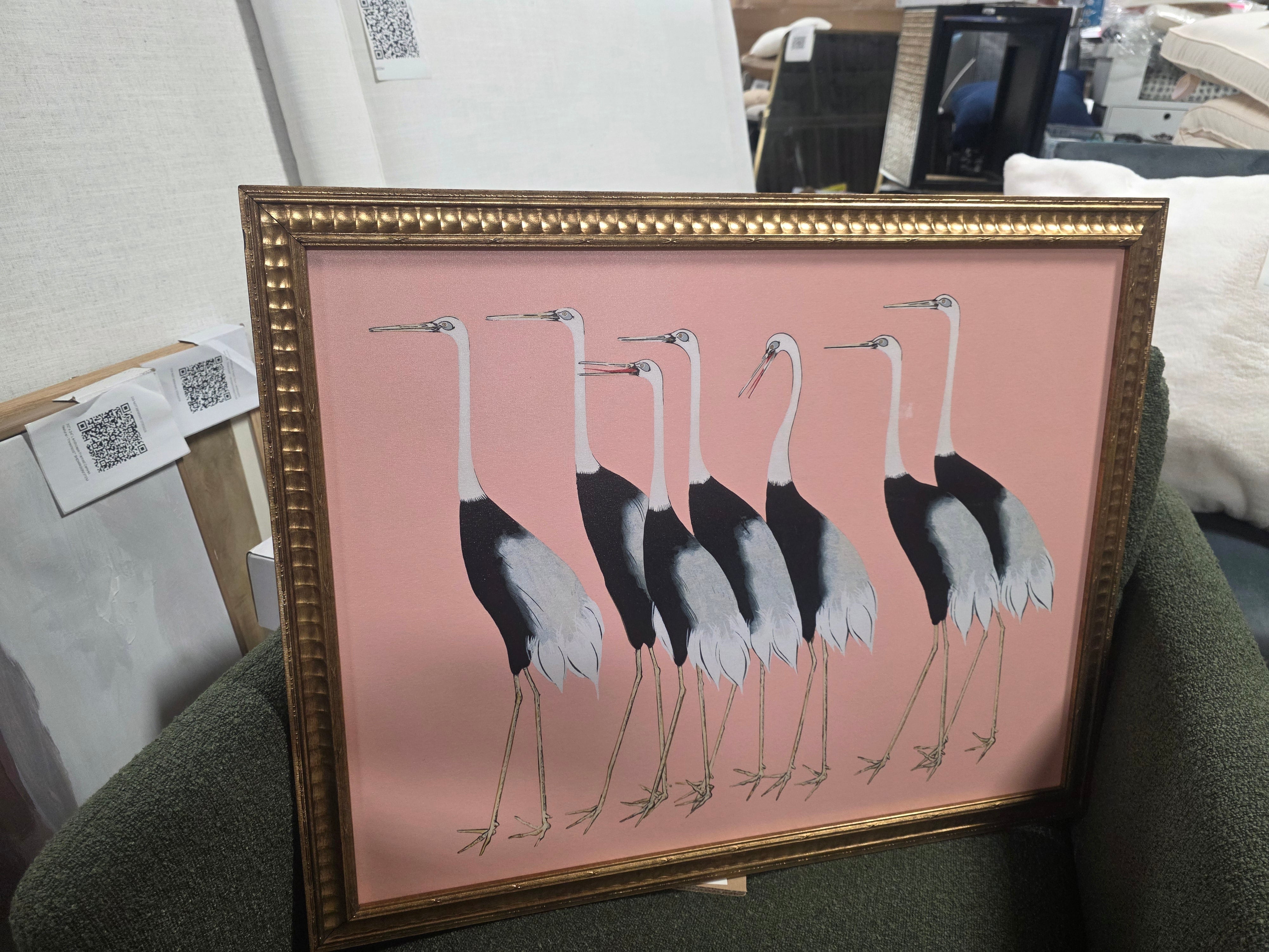 30"x 24" Stylized Bird Canvas Board Framed Art - Threshold™ - SHOWROOM ITEM 