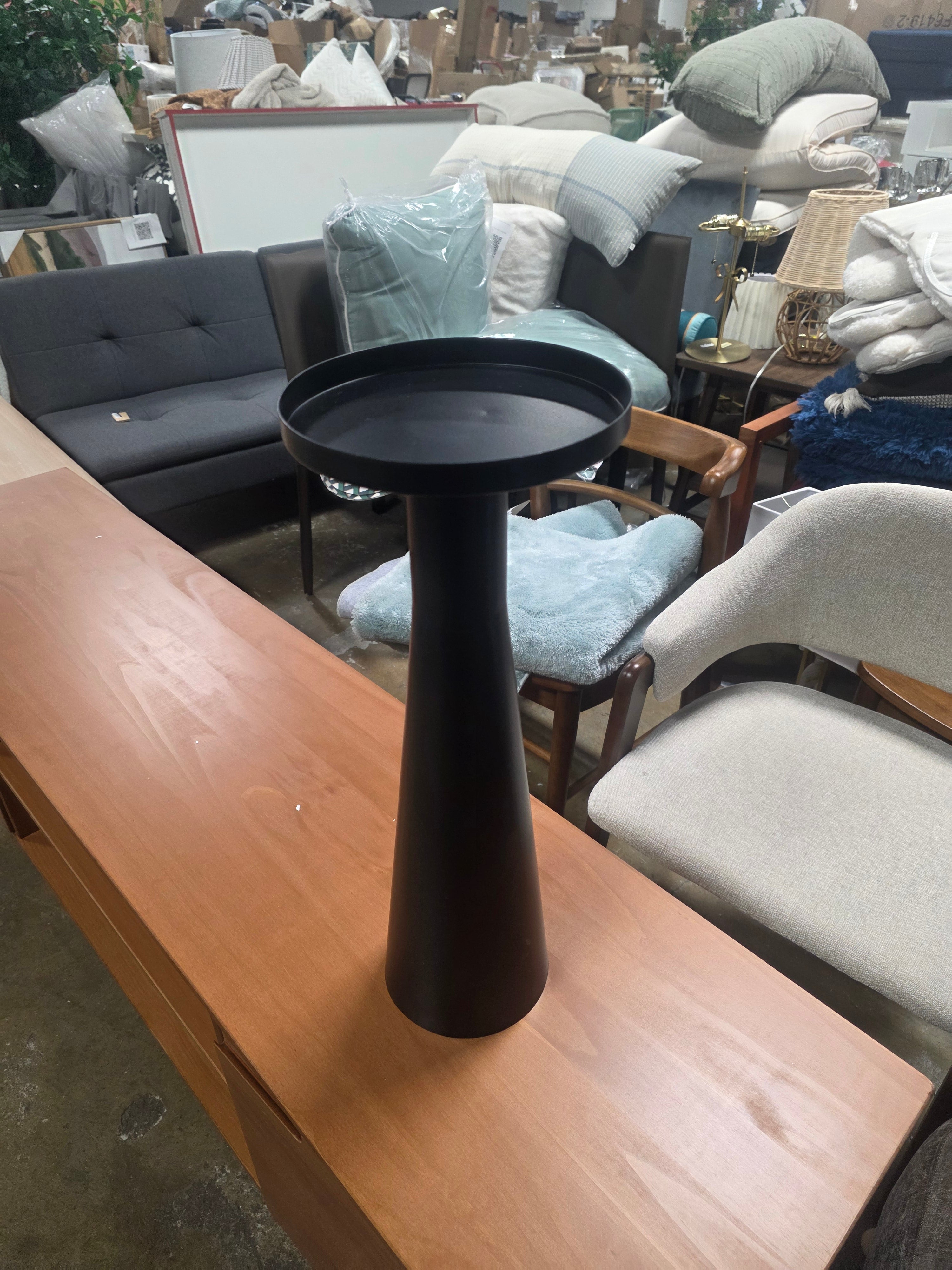 Alester Round Smooth Metal Drink Table Black - Threshold™ - SHOWROOM ITEM 