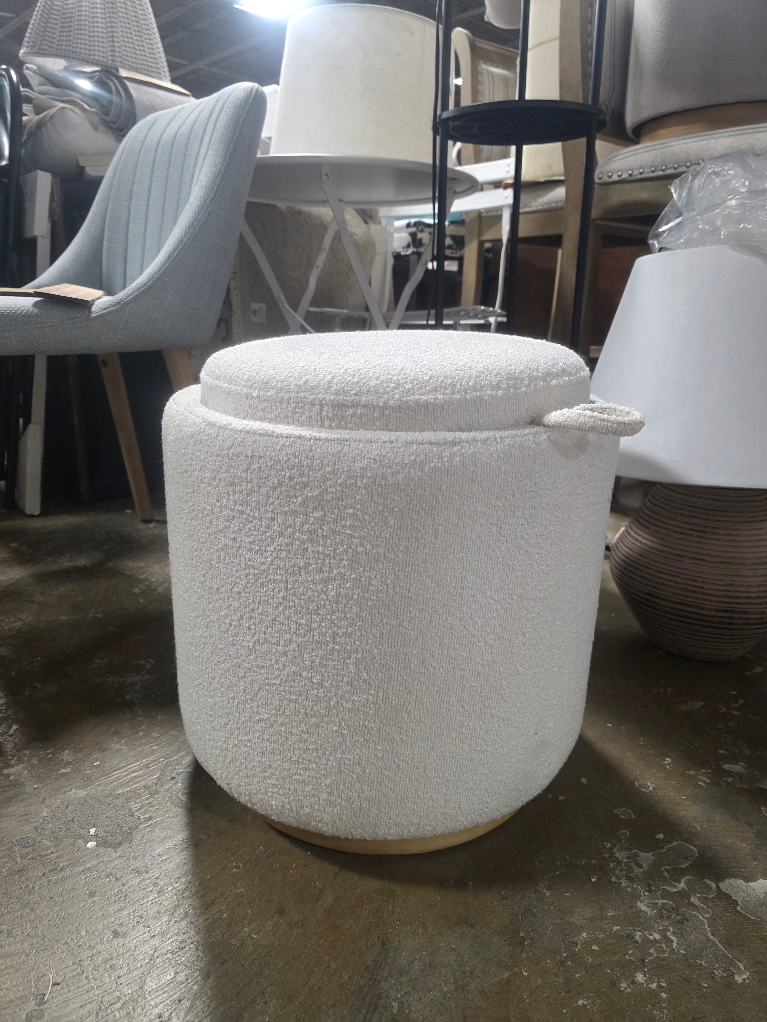 Round Upholstered Storage Ottoman - Room Essentials™ - SHOWROOM ITEM 