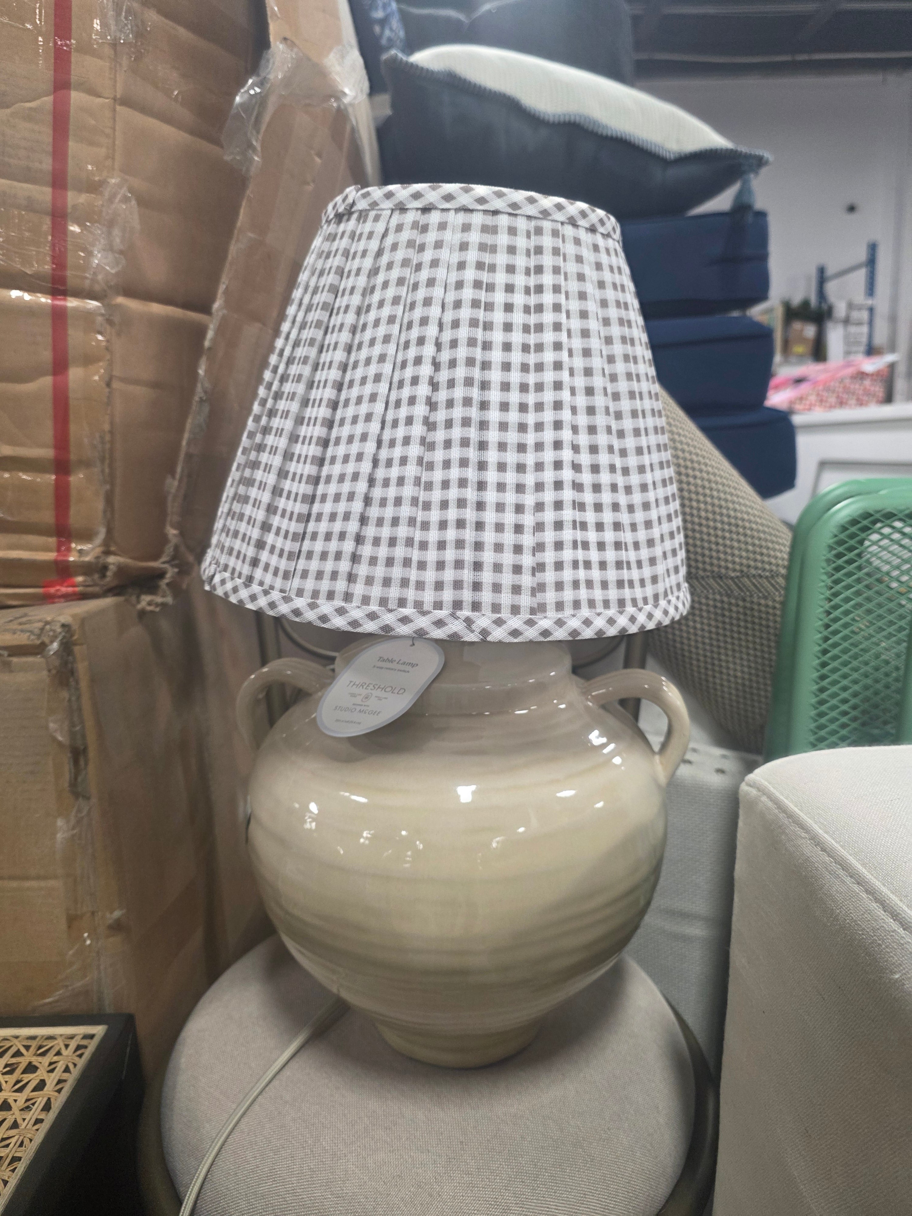 Ceramic Table Lamp with Handles Cream - Threshold designed with Studio McGee - SHOWROOM ITEM 