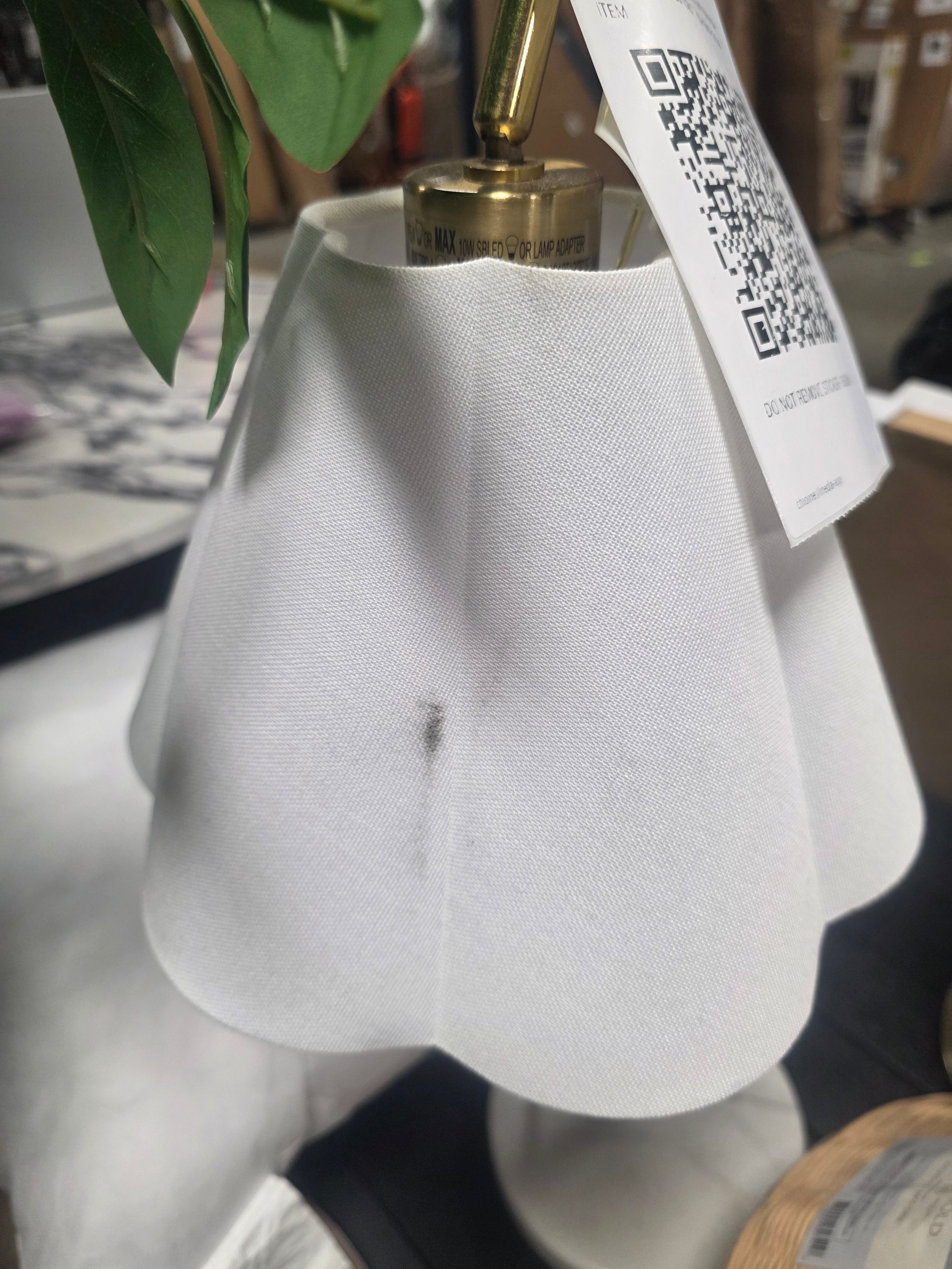 Scalloped Shade Table Lamp with Marble Base White - Threshold™ - SHOWROOM ITEM 