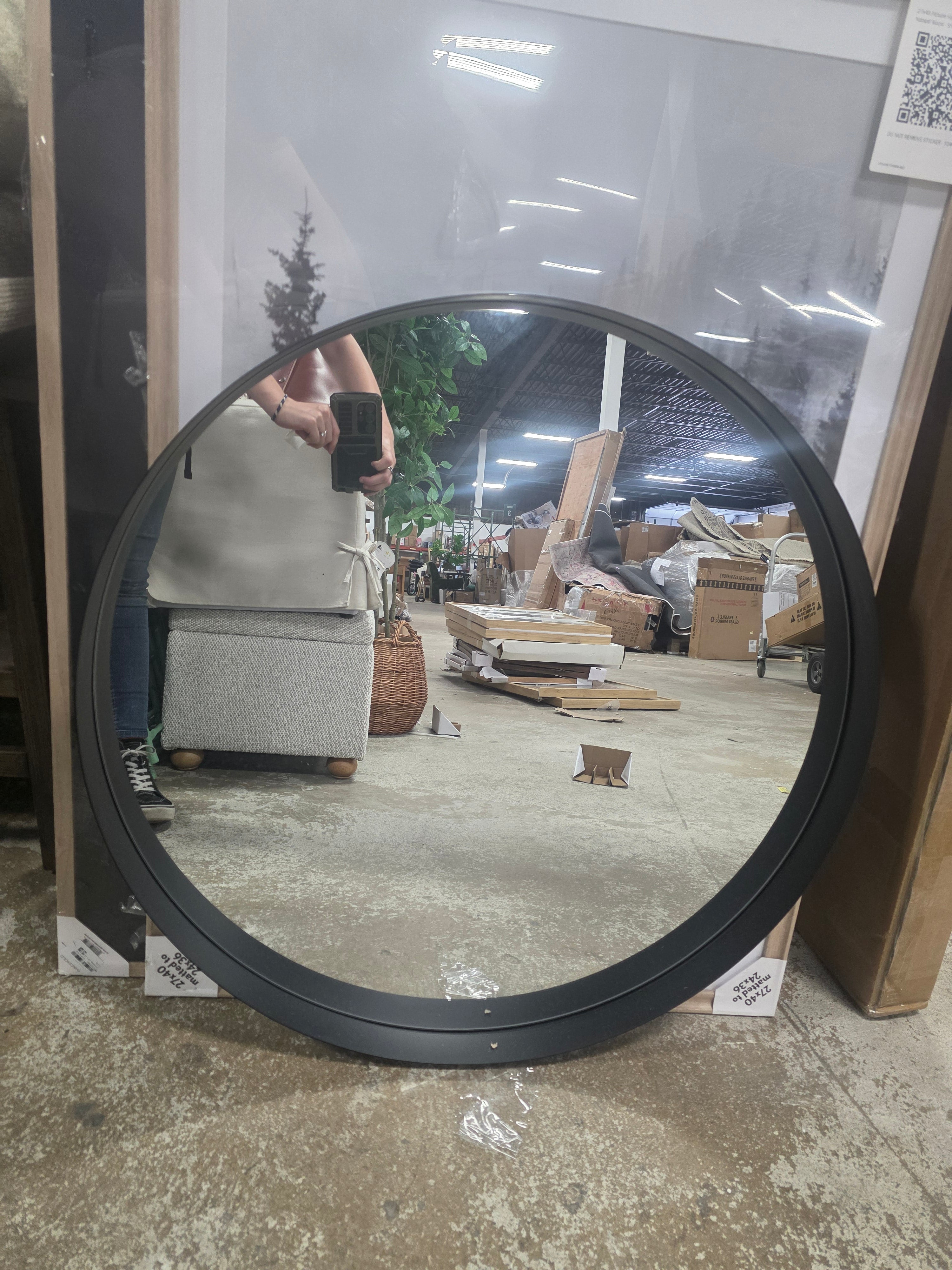 30" Flush Mount Round Decorative Wall Mirror - Threshold™ - SHOWROOM ITEM 