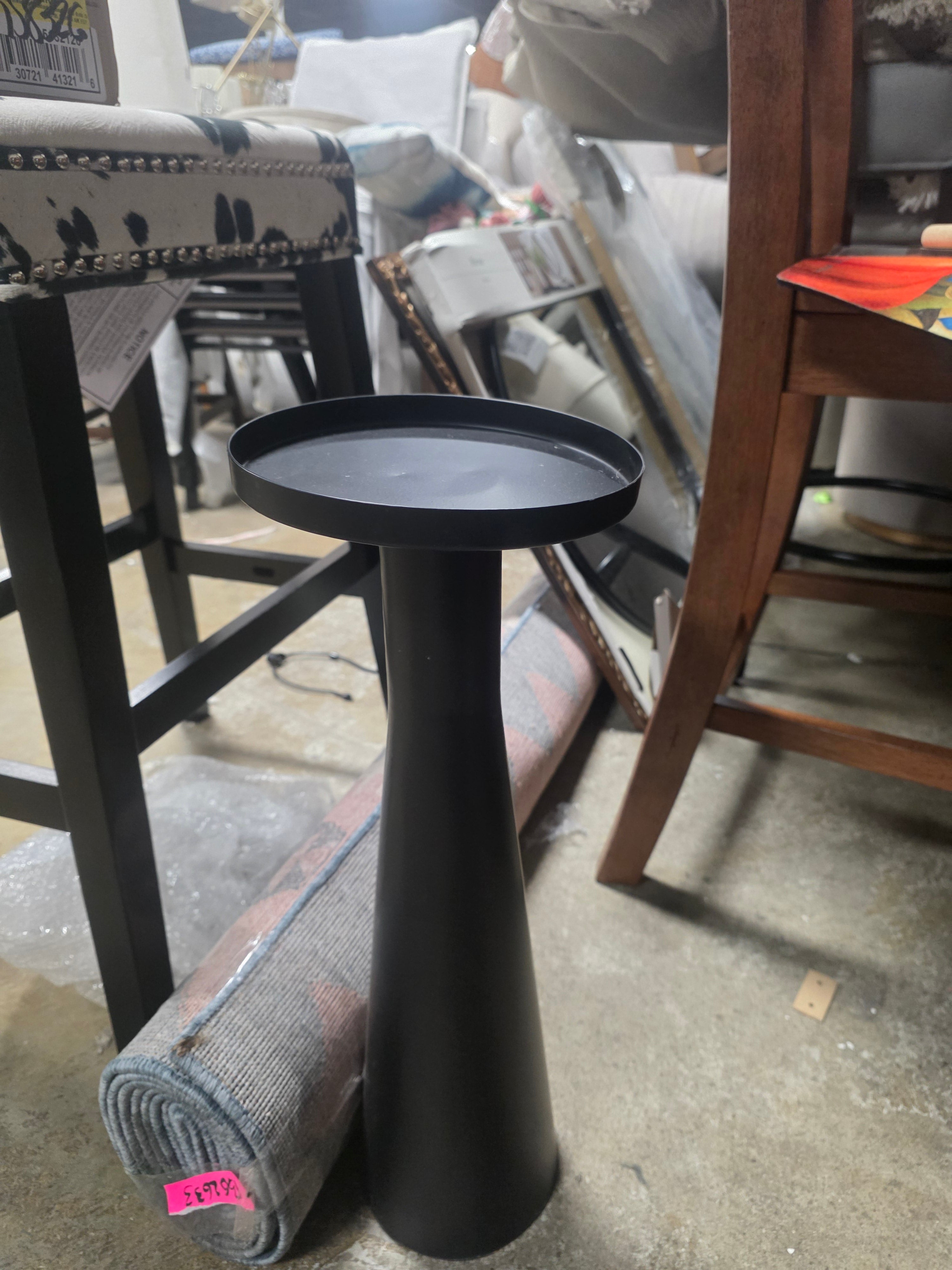 Alester Round Smooth Metal Drink Table Black - Threshold™ - SHOWROOM ITEM 