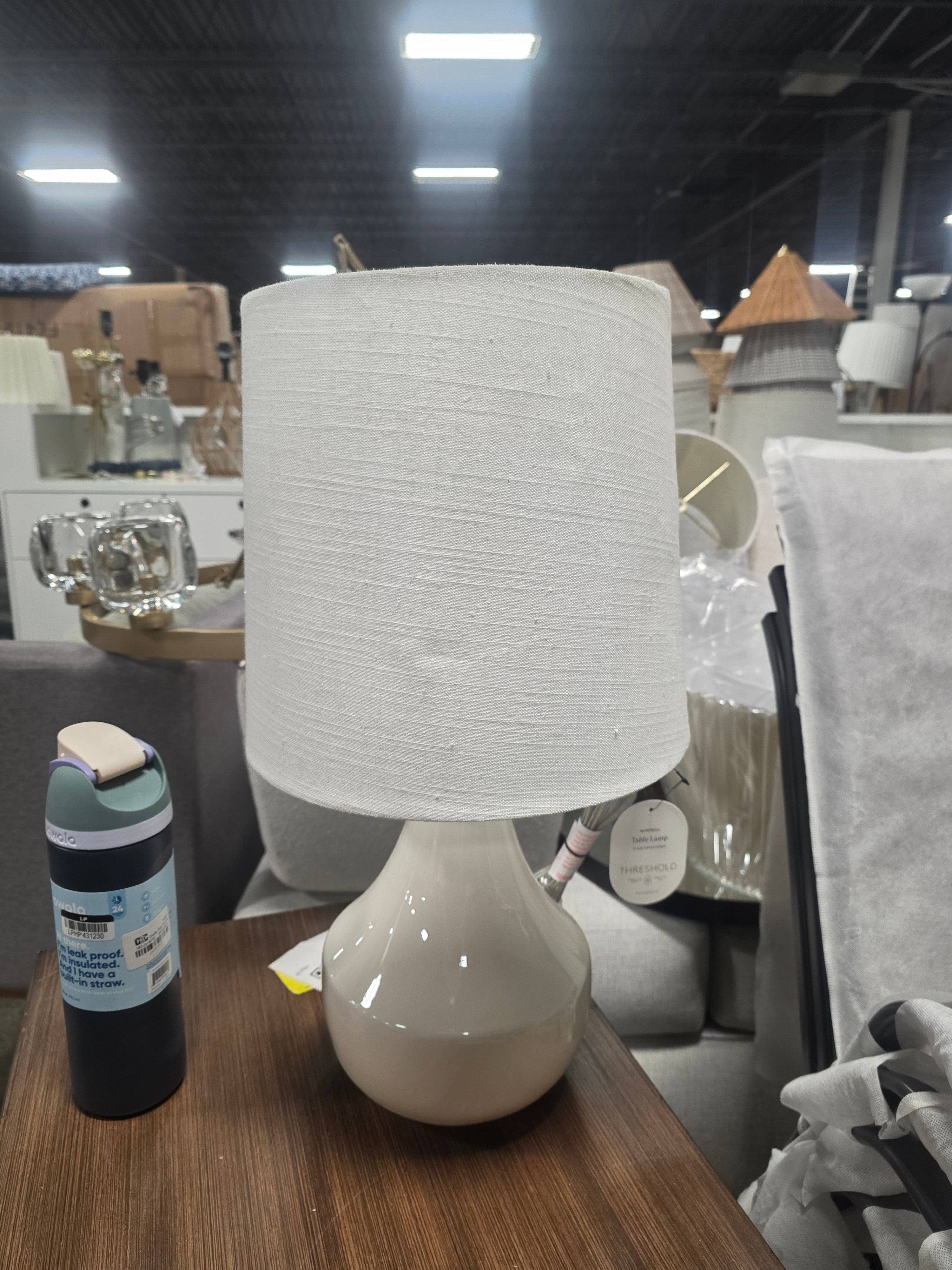 21.75"x11.5" Montreal Wren Assembled Table Lamp White - Threshold™ - SHOWROOM ITEM 