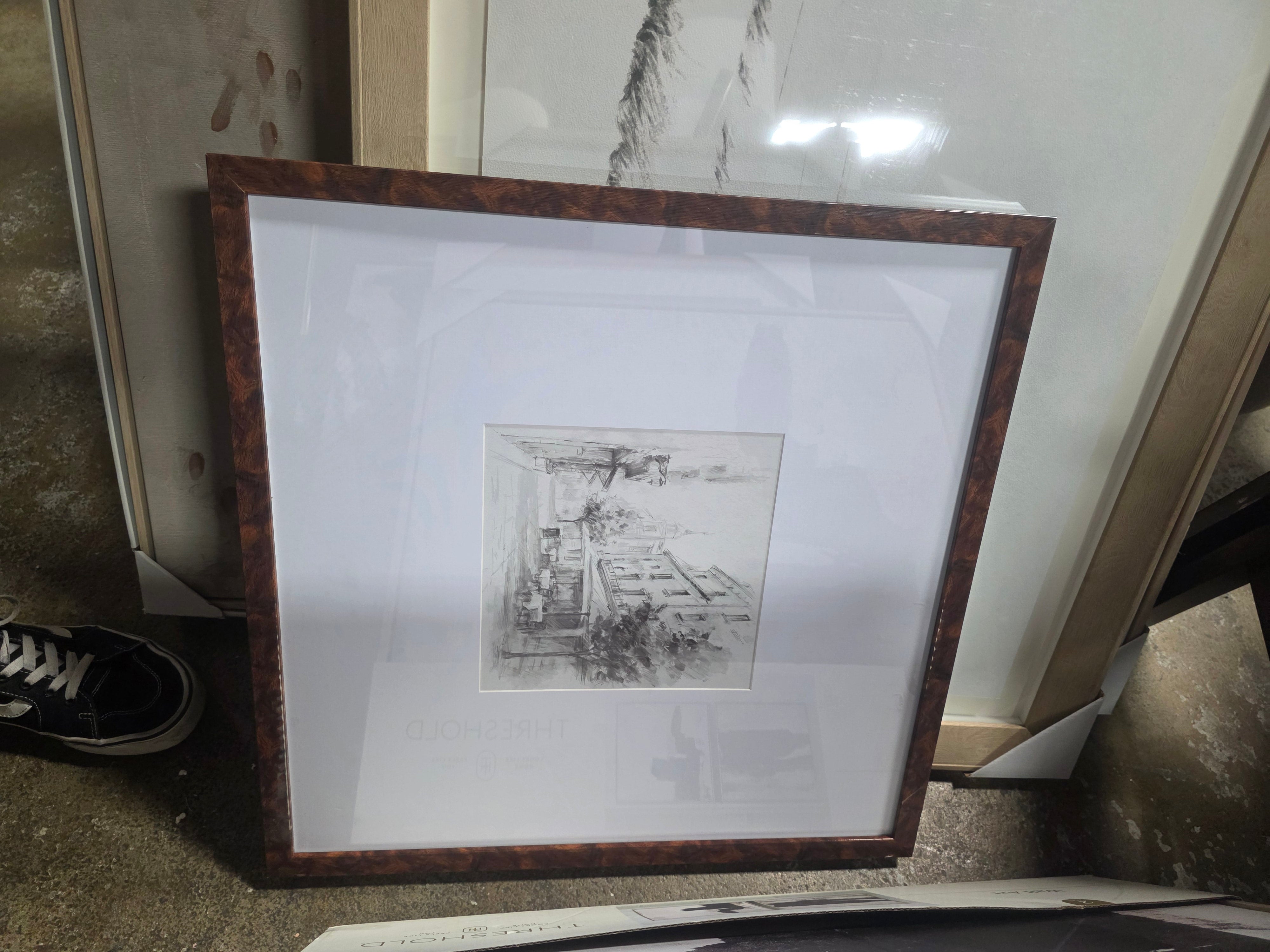 20"x20" Black and White Landscape Wall Art - Threshold™ designed with Studio McGee - SHOWROOM ITEM 