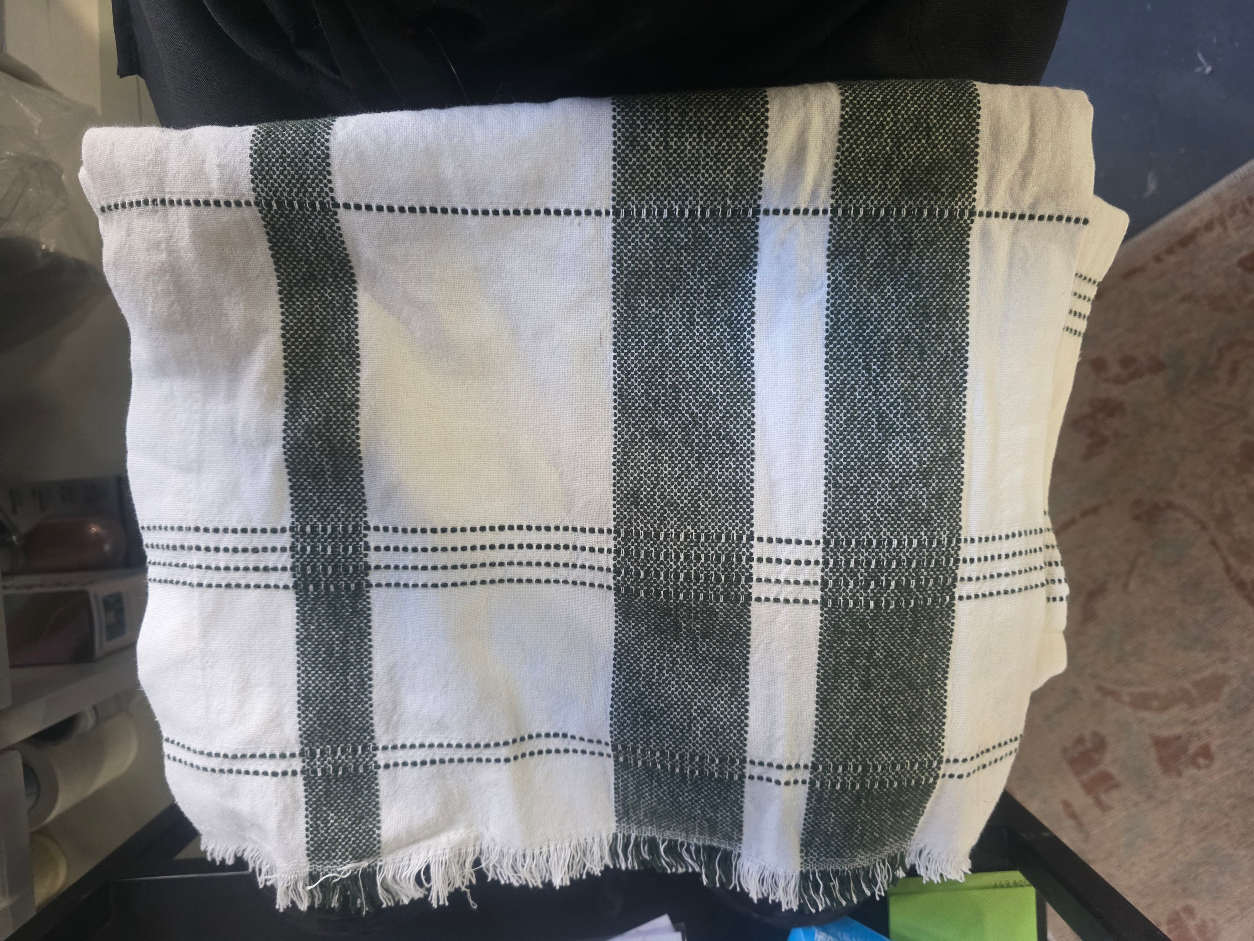 Hearth & Hand Magnolia 14” x 72” Winter Plaid Cotton Table Runner -Green - SHOWROOM ITEM 