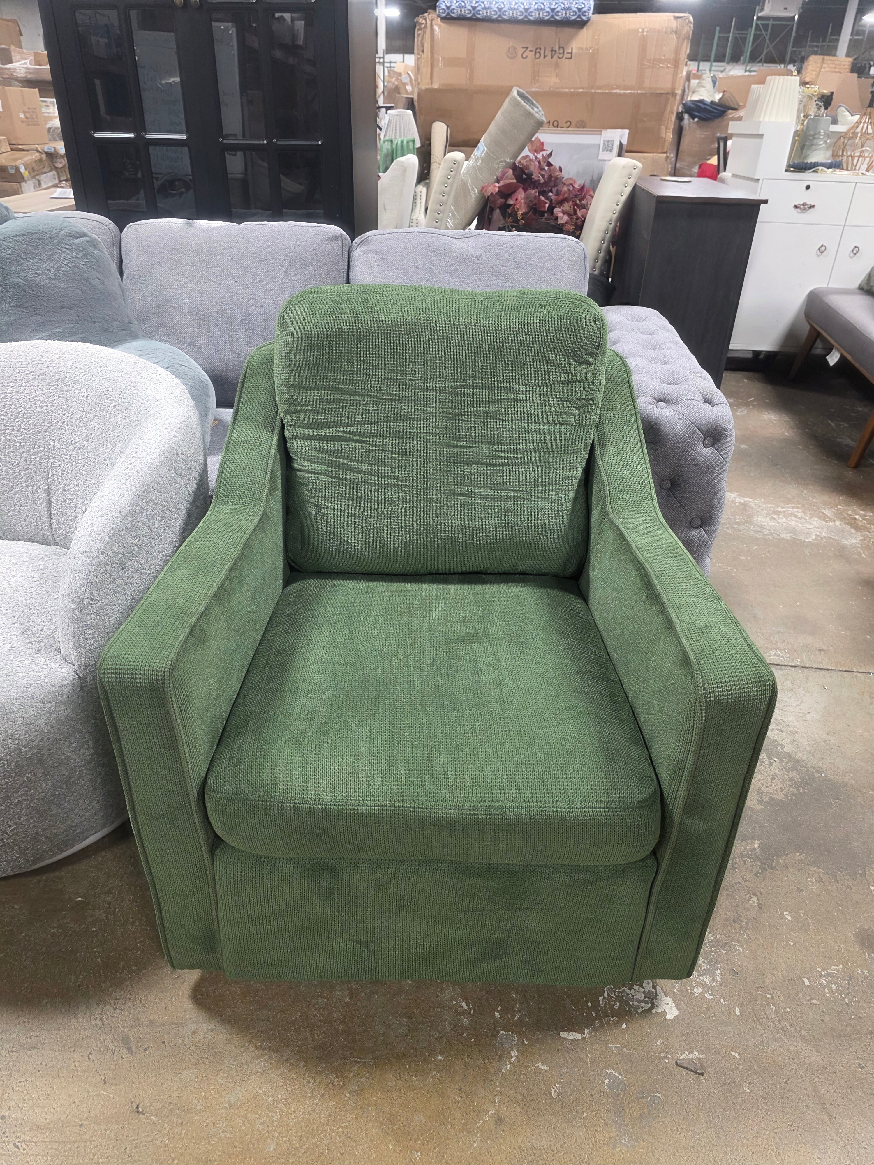 Charitini Big & Tall Removable Wide Swivel Accent Chair, Full Back Upholstered Fabric Lounge Chair - SHOWROOM ITEM 