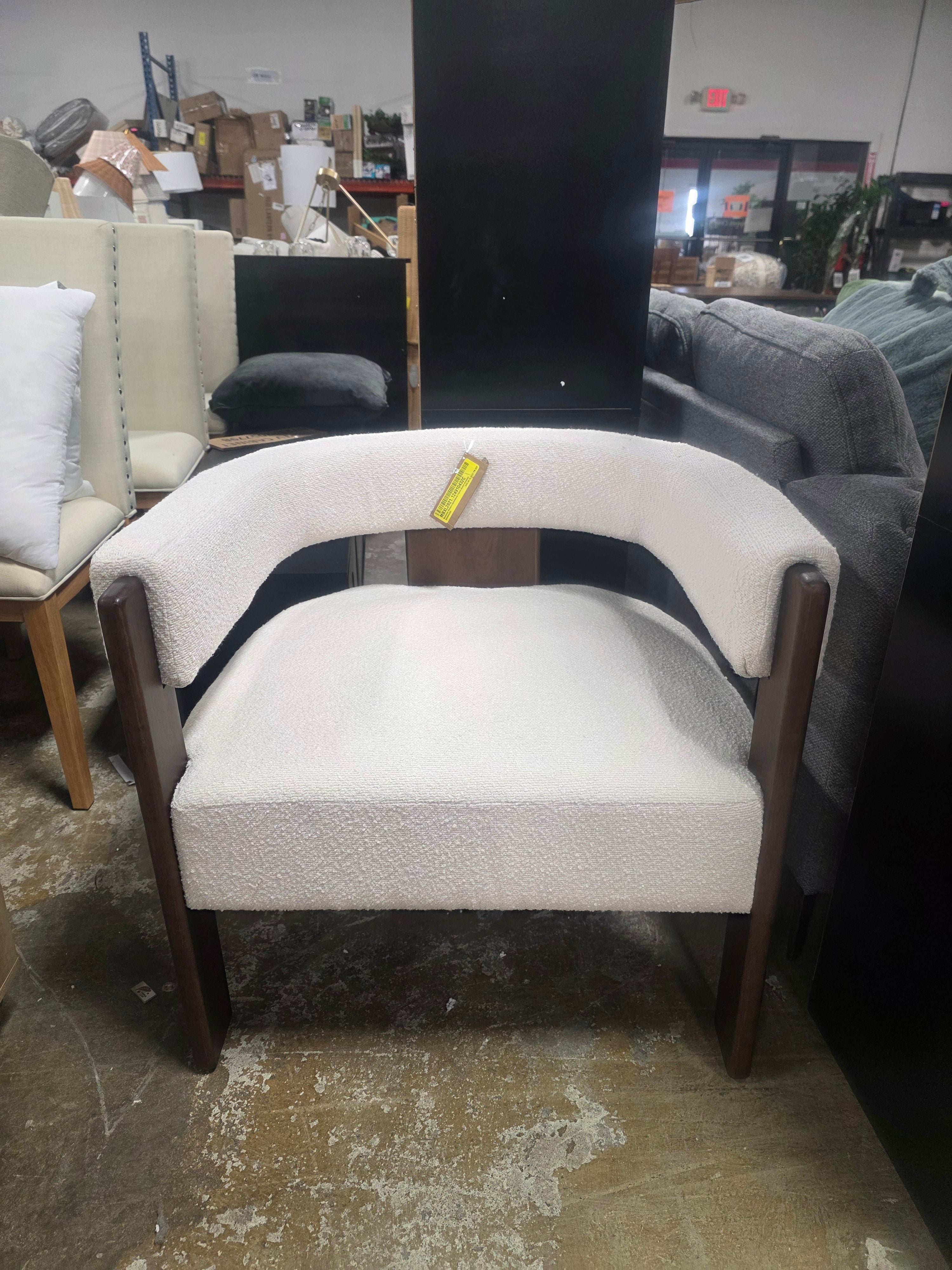 Melanney Modern Upholstered Fabric Accent Armchair - SHOWROOM ITEM 