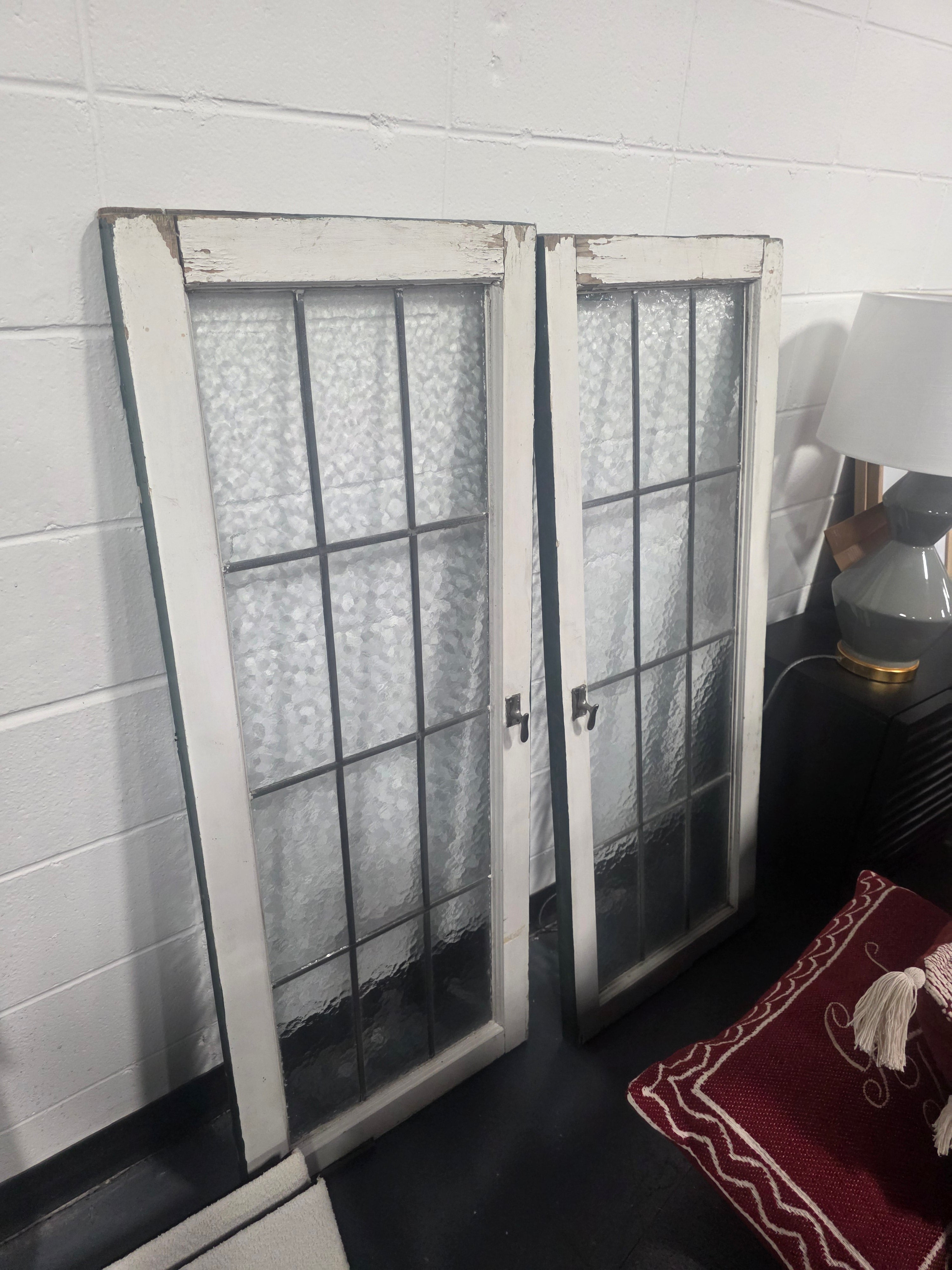 Vintage Glass panel Windows - Set of 2 - SHOWROOM ITEM 