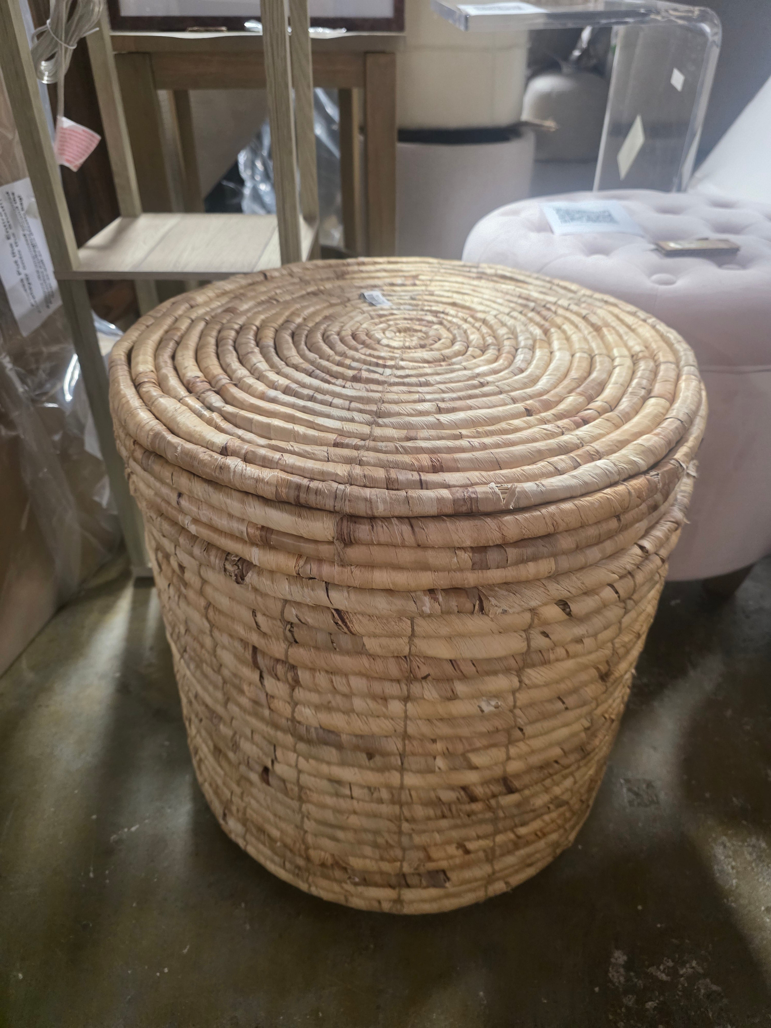 Woven Storage Ottoman Natural- Room Essentials™ - SHOWROOM ITEM 