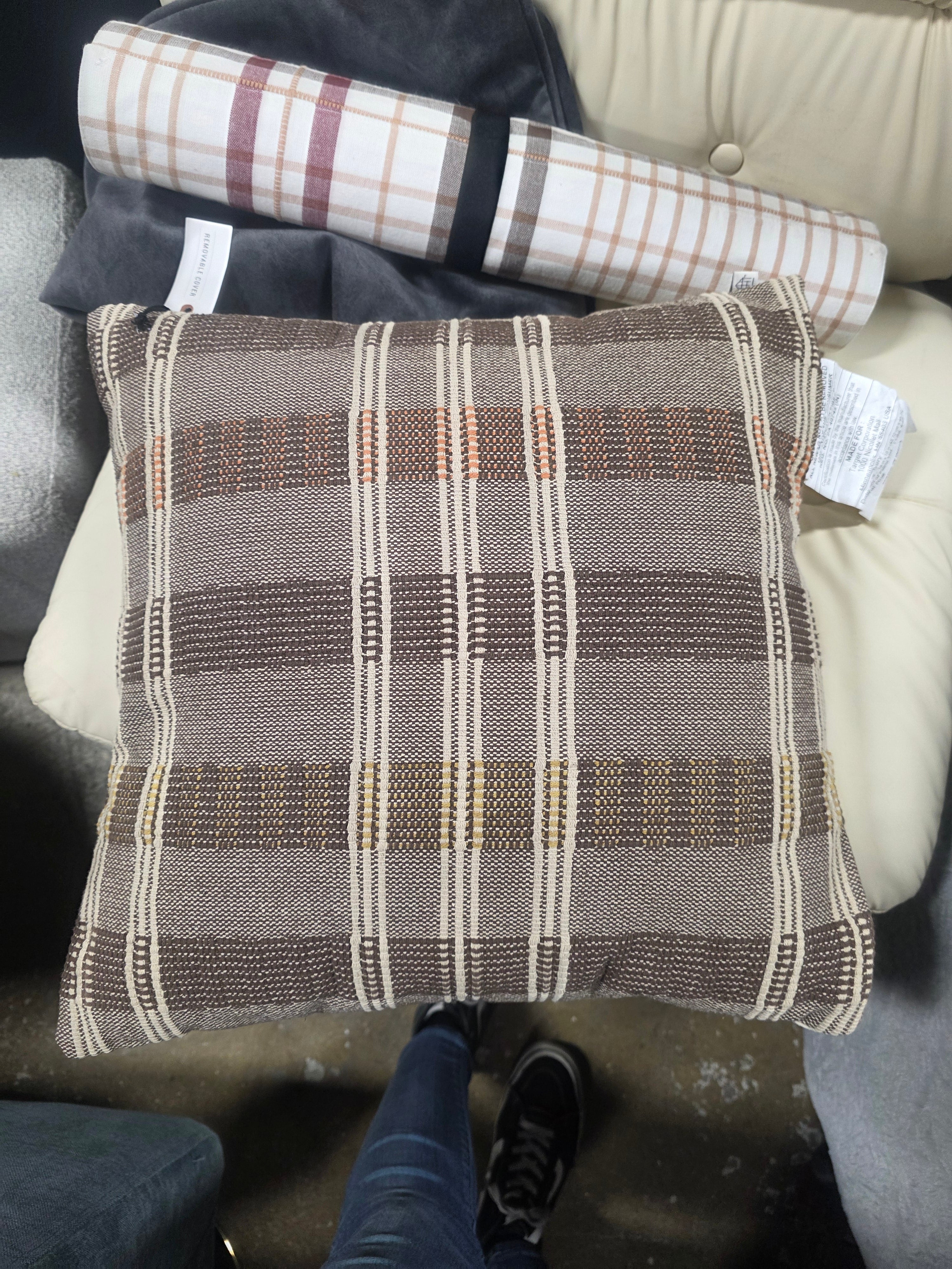 18"x18" Stripe Square Toss Pillow - Hearth & Hand™ with Magnolia - SHOWROOM ITEM 