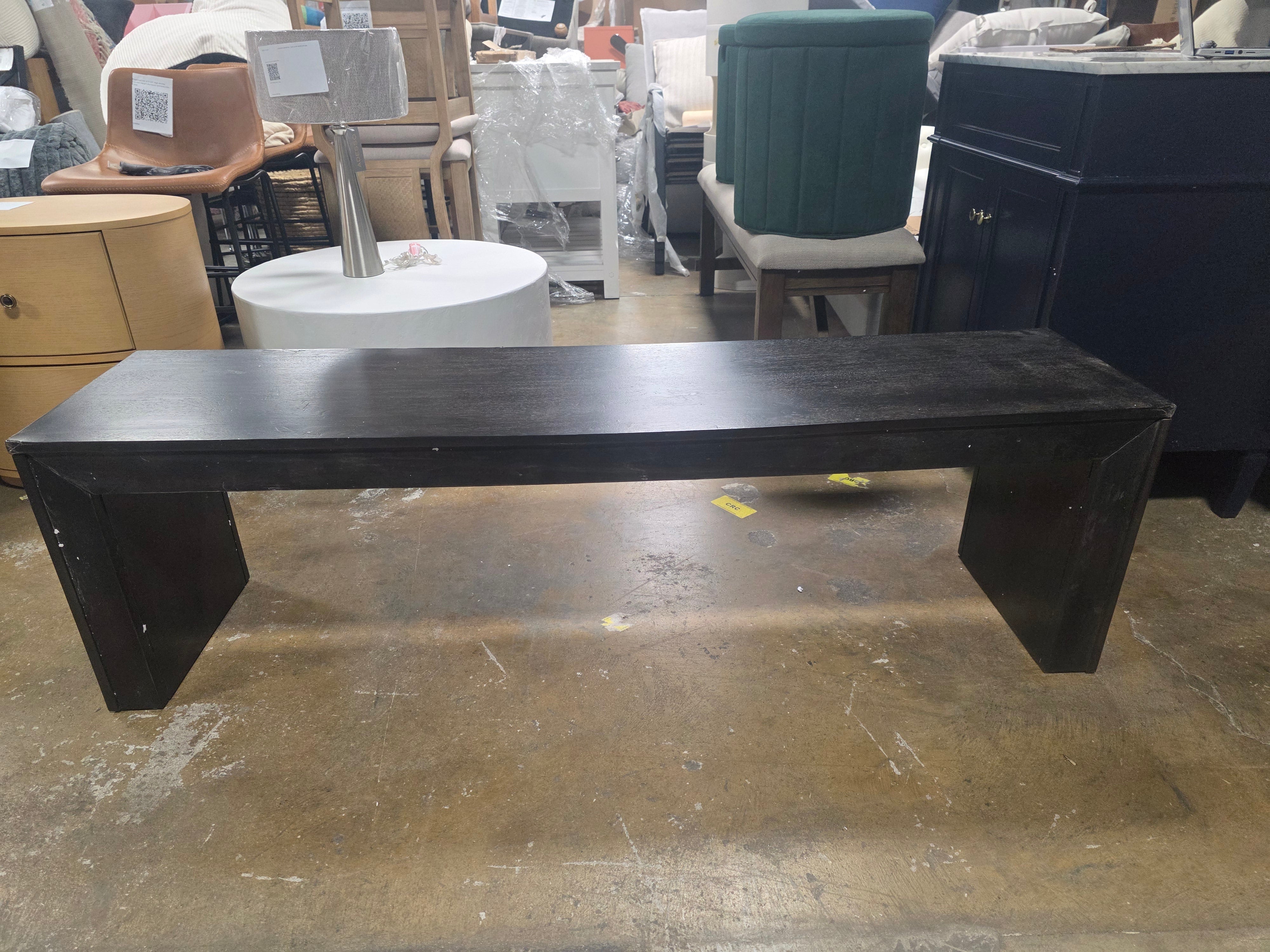 Dexmalle Rustic Black Acacia Wood Dining Bench - SHOWROOM ITEM 