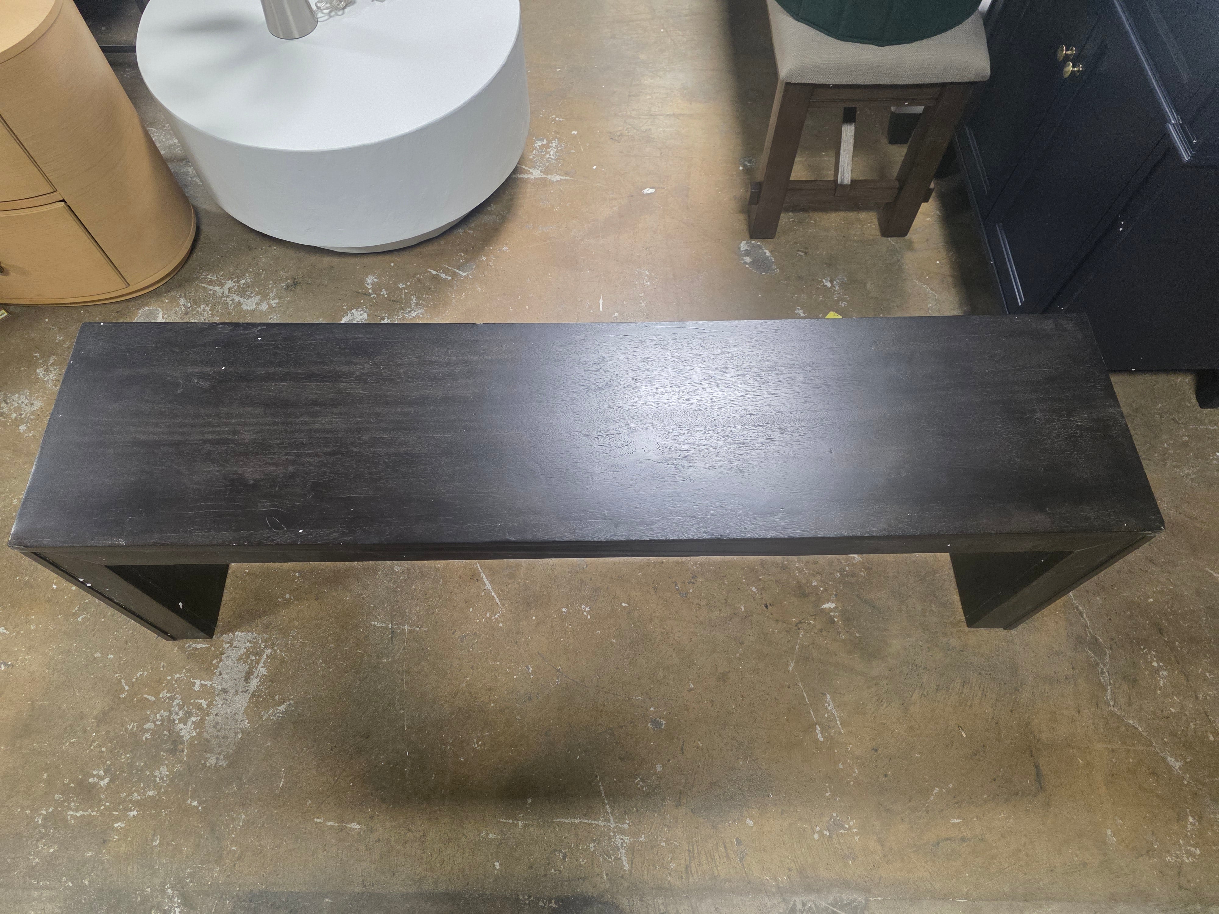 Dexmalle Rustic Black Acacia Wood Dining Bench - SHOWROOM ITEM 