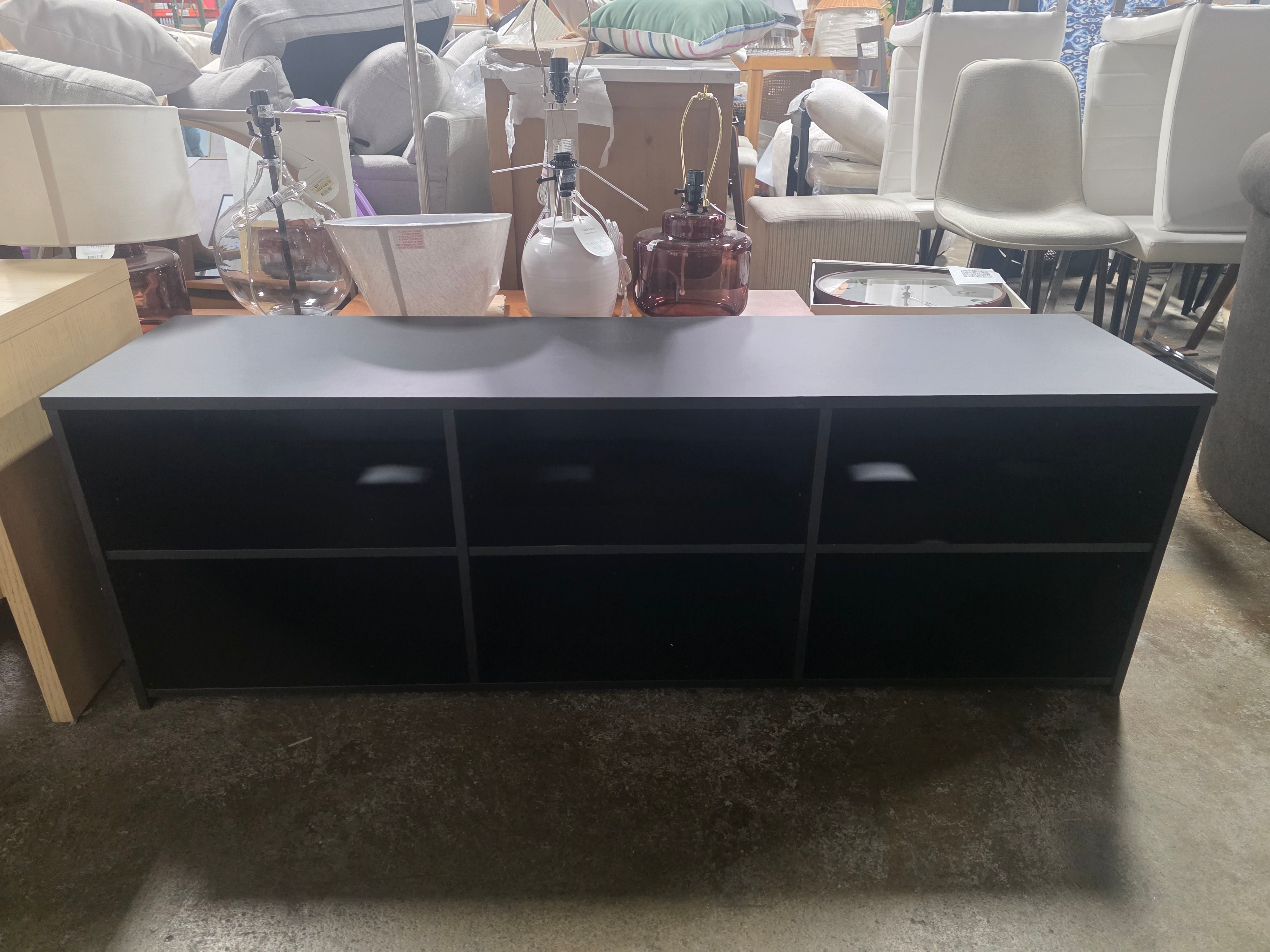 Storage TV Stand for TVs up to 70" Black - Room Essentials™ - SHOWROOM ITEM 