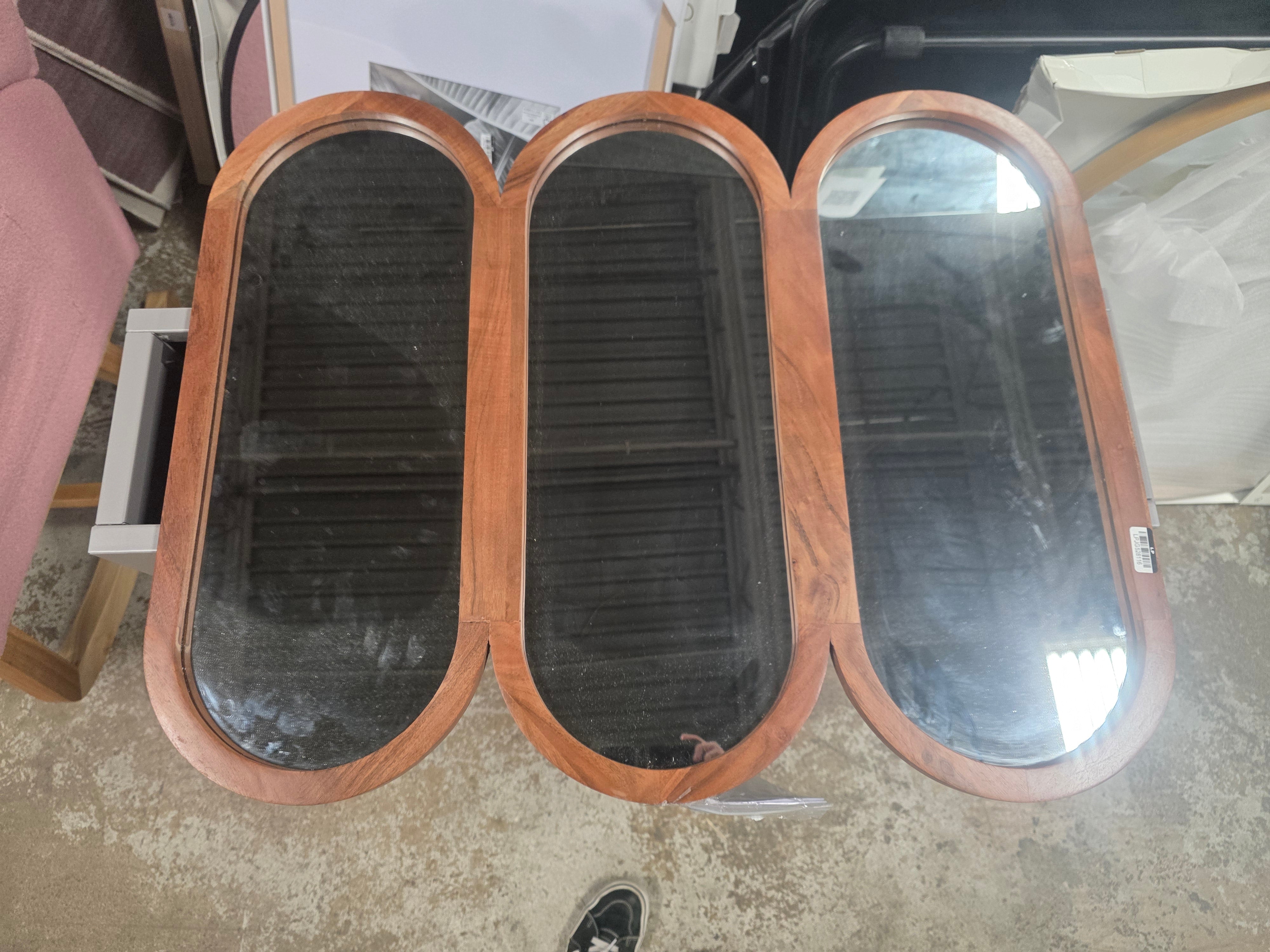 32"x26" Wood Framed Triple Oval Mirror - Hearth & Hand™ with Magnolia - SHOWROOM ITEM 