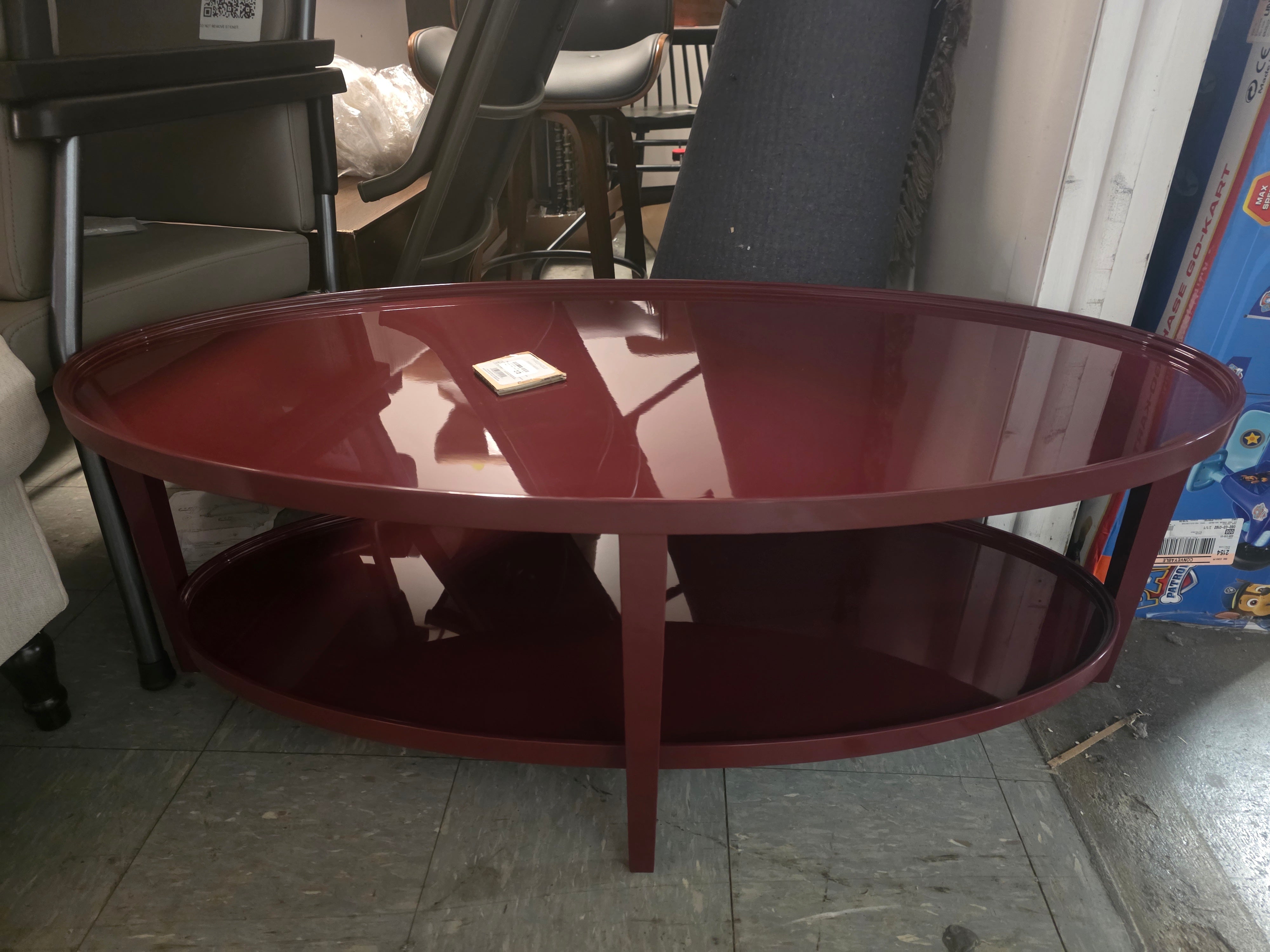 Lacquer Coffee Table With Glossy Dark Red Finish - Threshold™ designed with Studio McGee - SHOWROOM ITEM 
