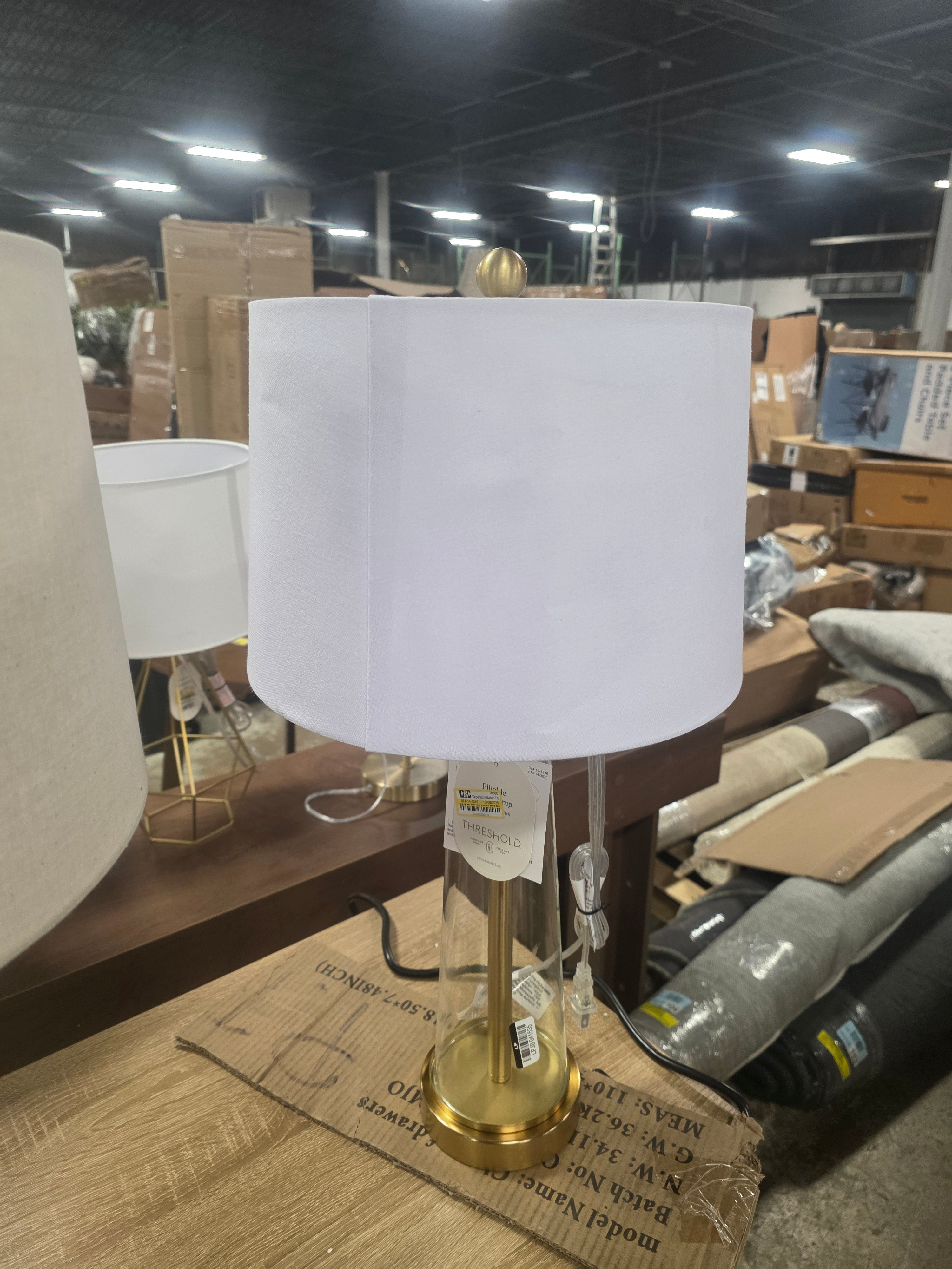 Tapered Fillable Table Lamp with USB Clear - Threshold - SHOWROOM ITEM ...