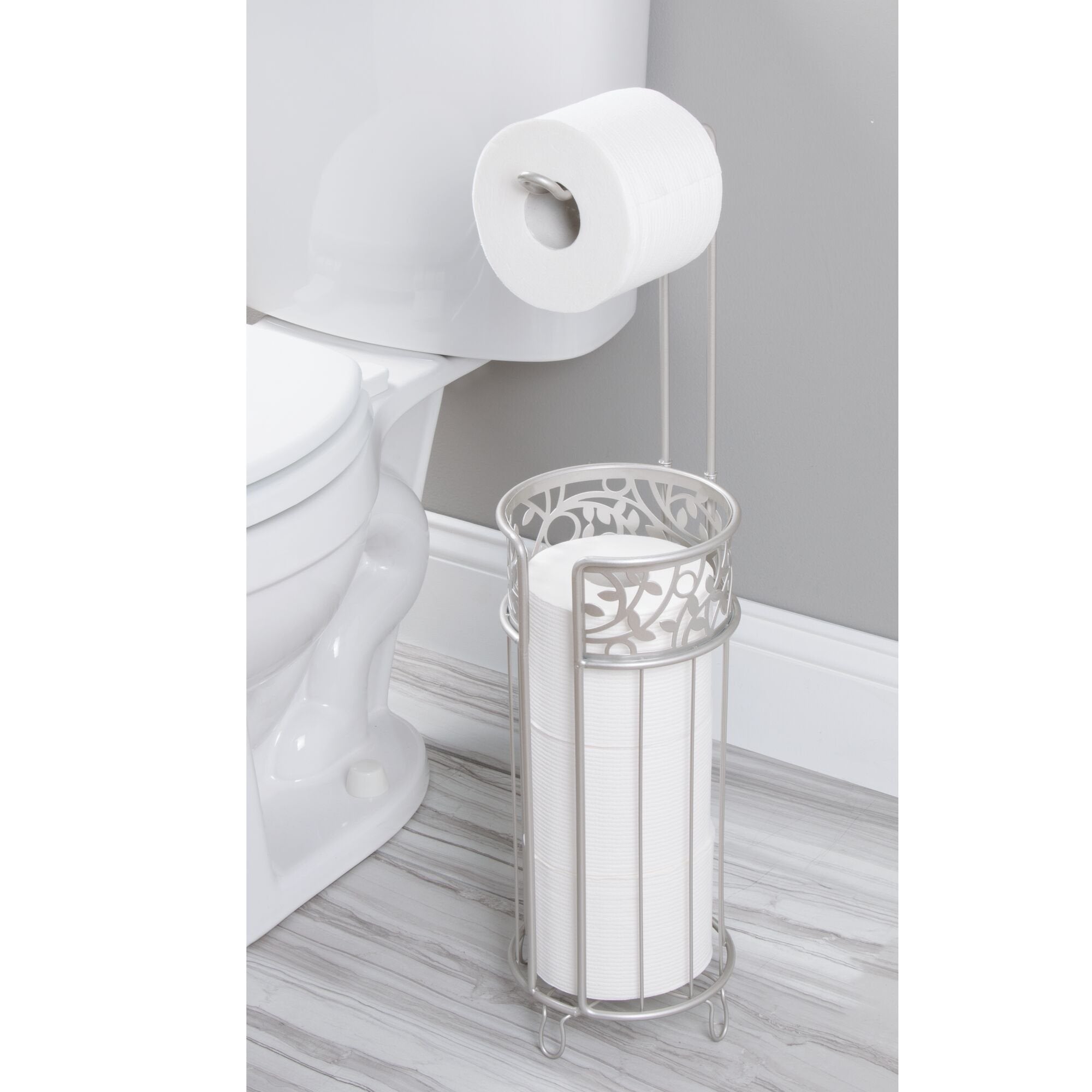 Steel Toilet Paper Roll Storage and Dispenser - Satin