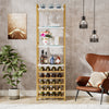 White/Gold 20 Bottle, 9-Tier, Industrial Wine Bar