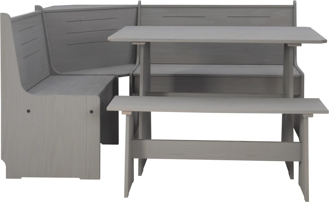 Willow 3-Piece Grey Corner Nook Set