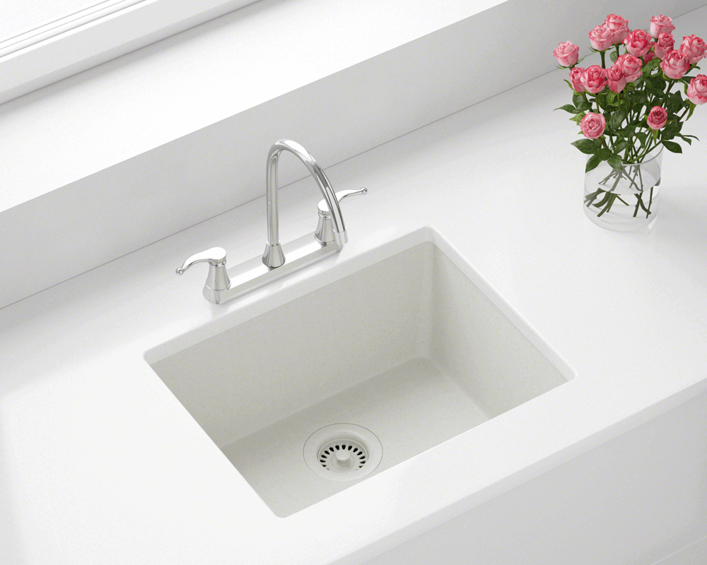 White Single Bowl Quartz Granite Sink