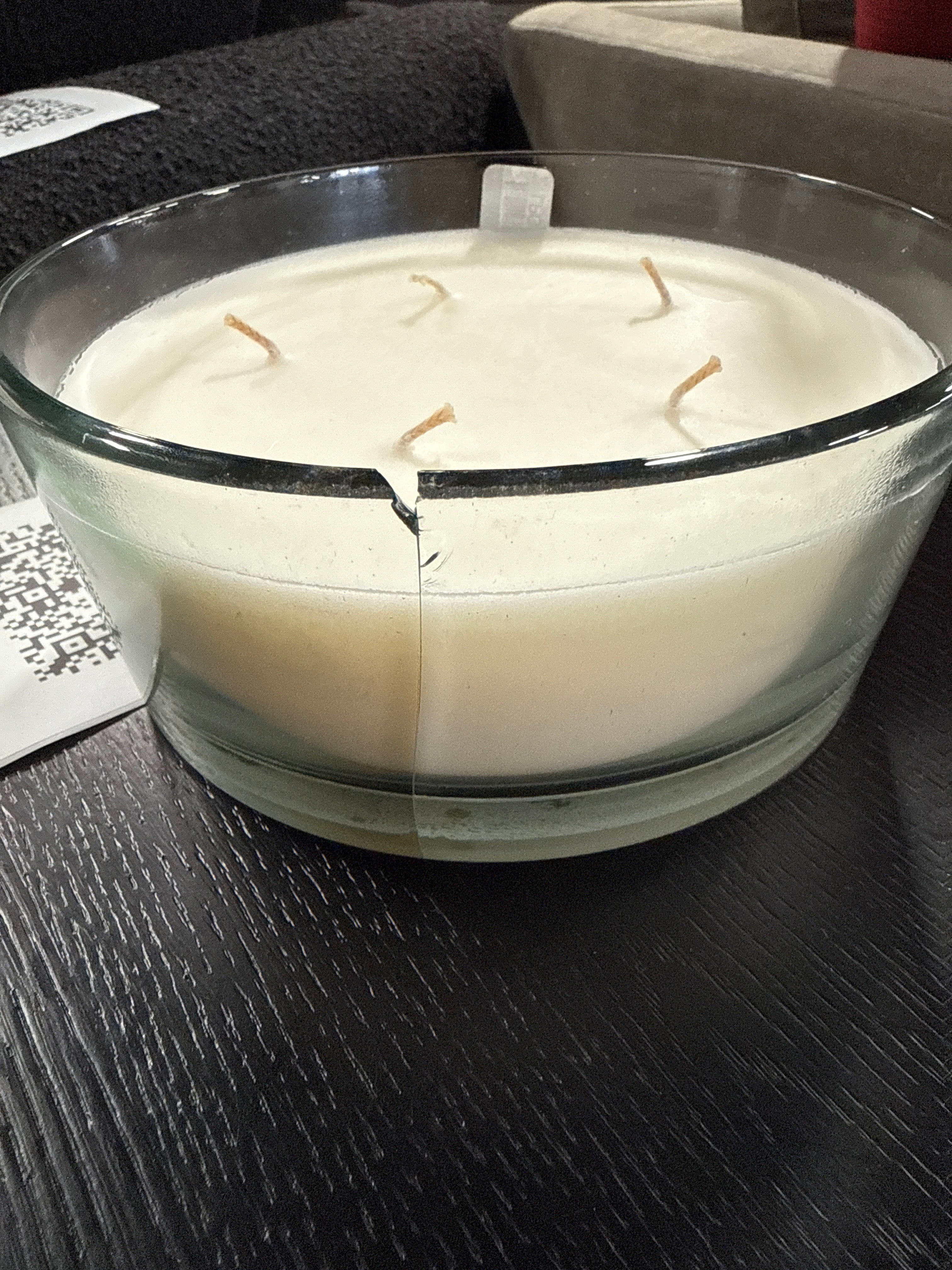 5-Wick Clear Glass Pampas Jar Candle White 28oz - Hearth & Hand™ with Magnolia: Soy Blend, 40hr Burn Time SHOWROOM ITEM