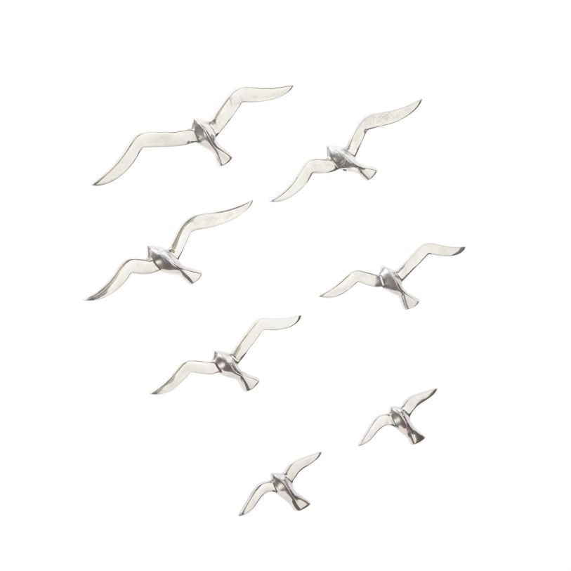 Silver Aluminum Metal Bird Floating Flock
