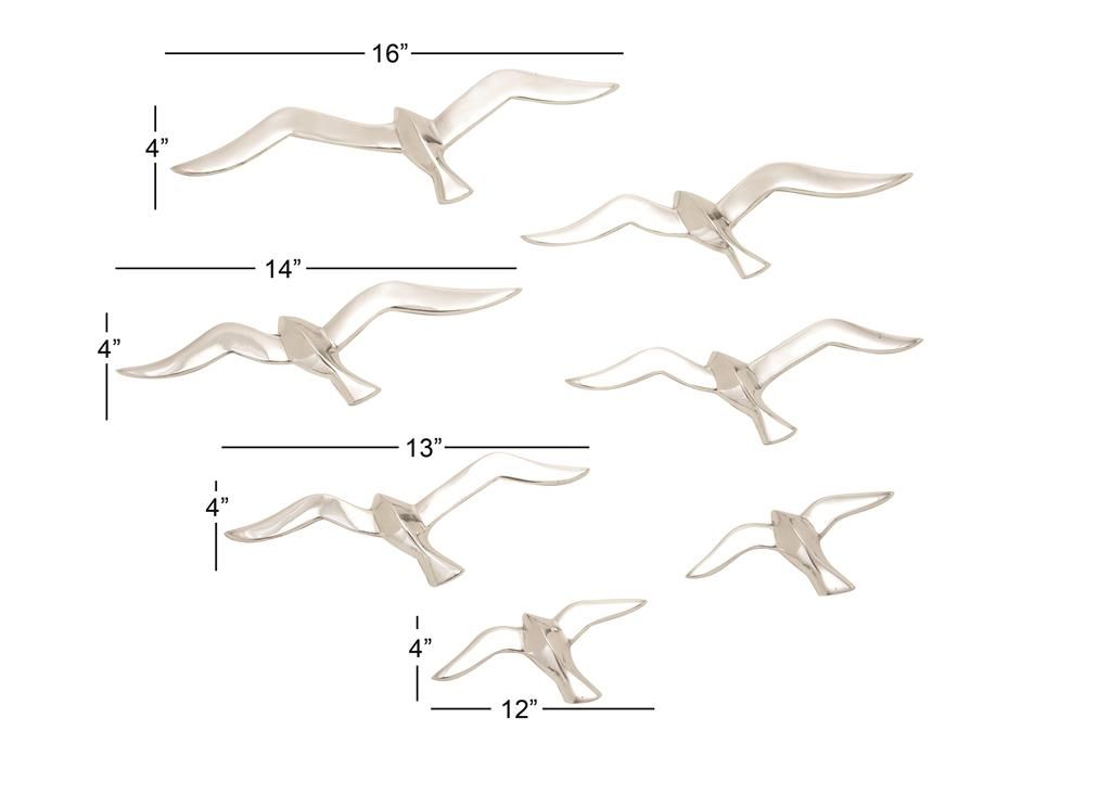Silver Aluminum Metal Bird Floating Flock