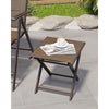 Outdoor Side Table, Aluminum End Table, Folding Side Table with Textilene, Small Patio Coffee Table (1PCS Brown)