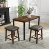 Dining Bar Stool 1-Piece Counter Height Padded Seat Wood Frame Kitchen Brown