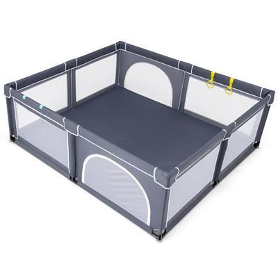 Large Infant Baby Playpen Safety Play Center Yard, Dark Gray