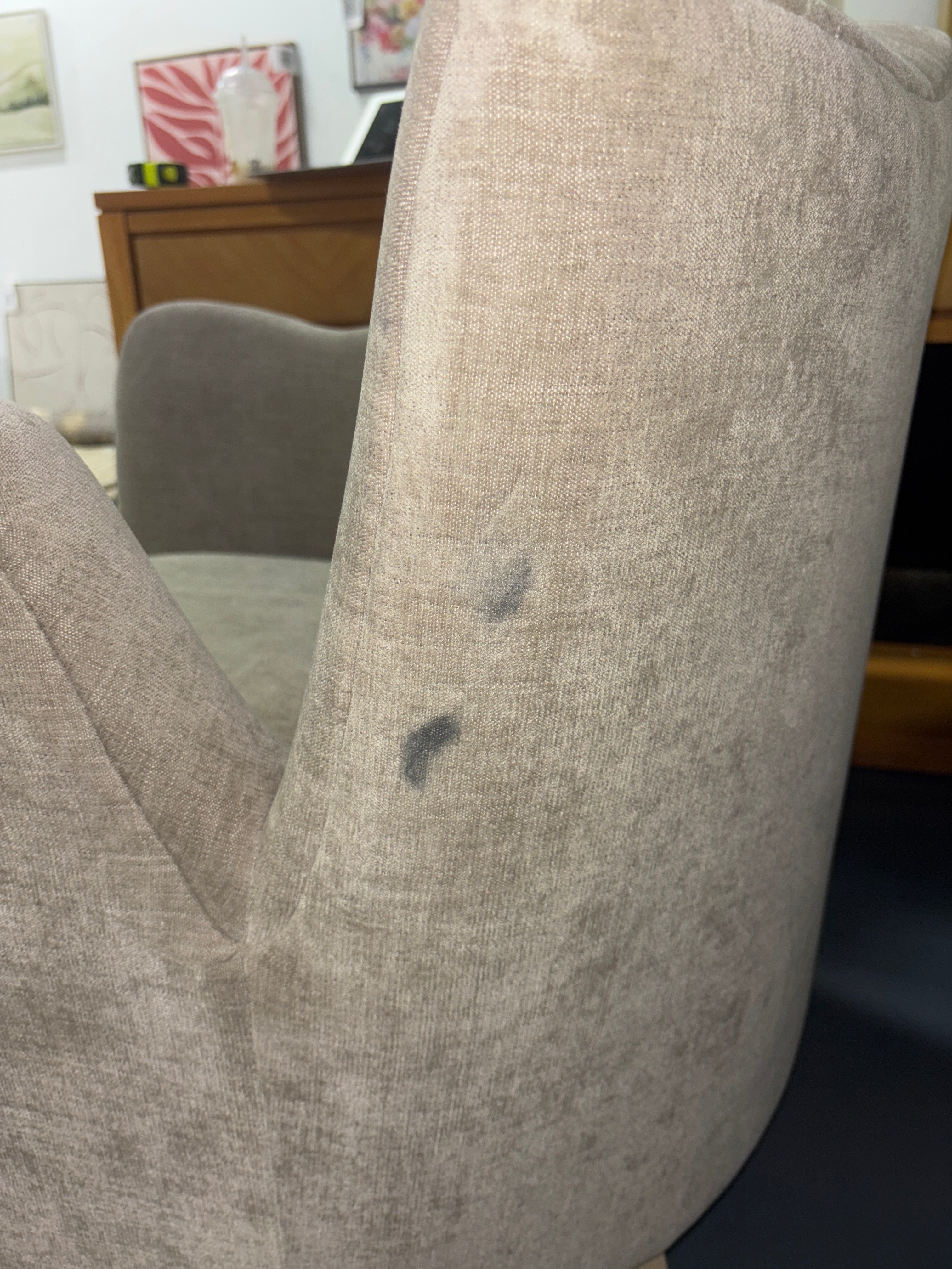 Wing Arm Accent Chair - Beige SHOWROOM ITEM