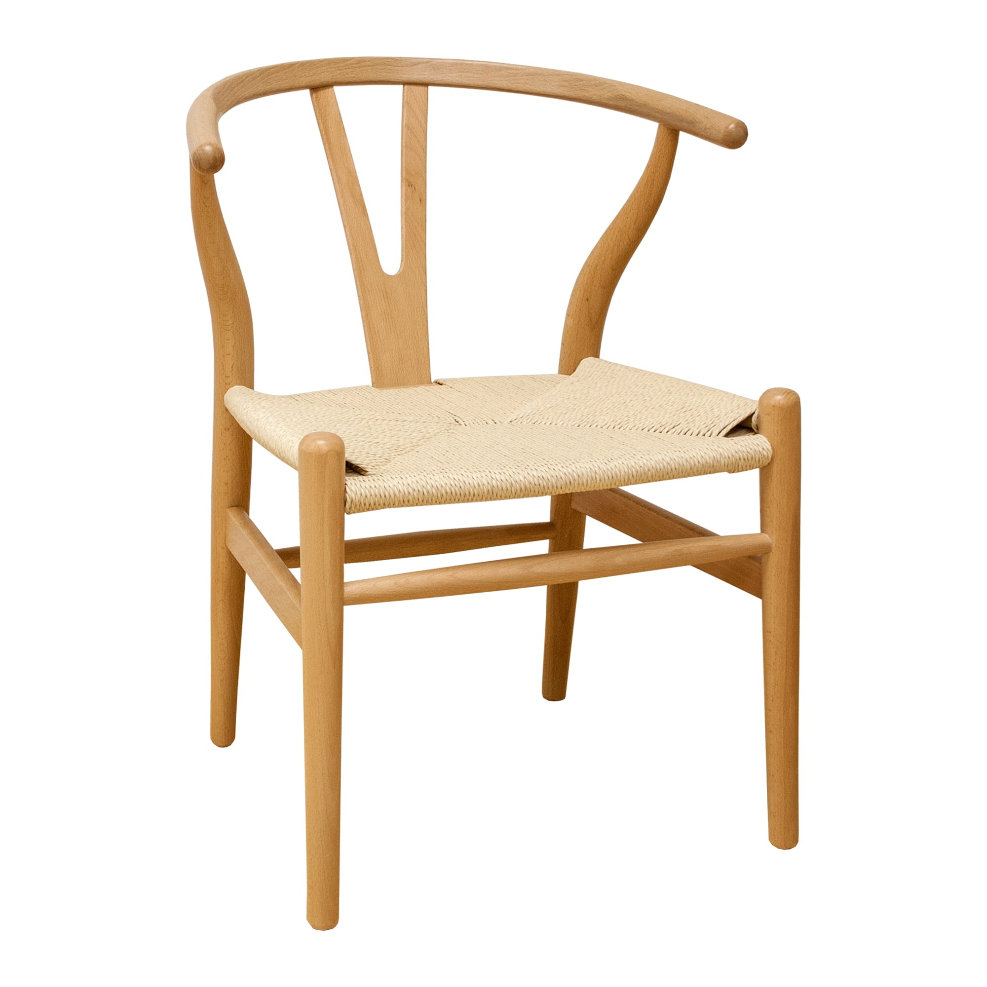 Mid Century Modern "W" Dining Side Chair (Natural)