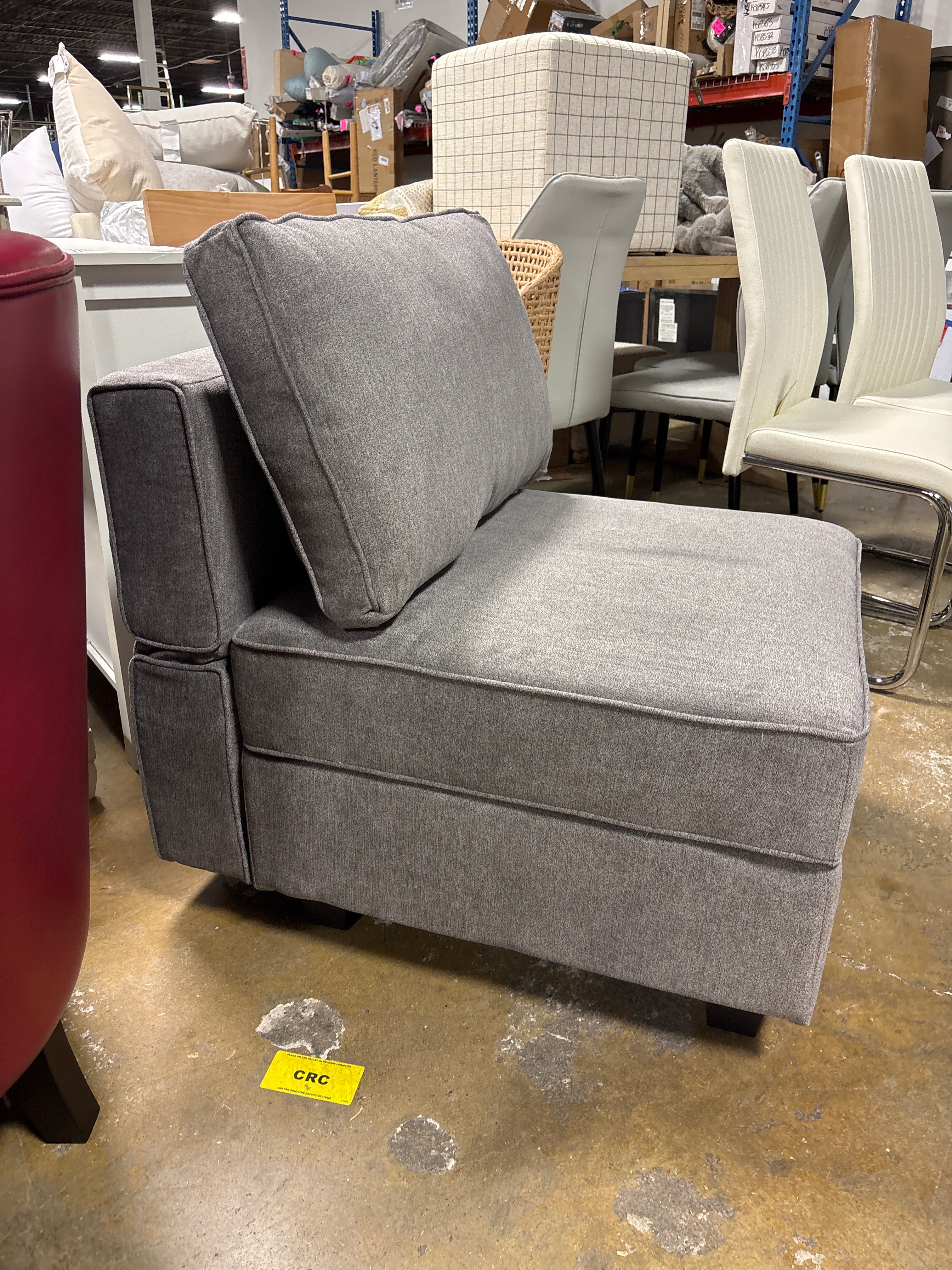 Kimbrel 26.4'' Wide Upholstered Armless Chair with Pillow Back SHOWROOM ITEM