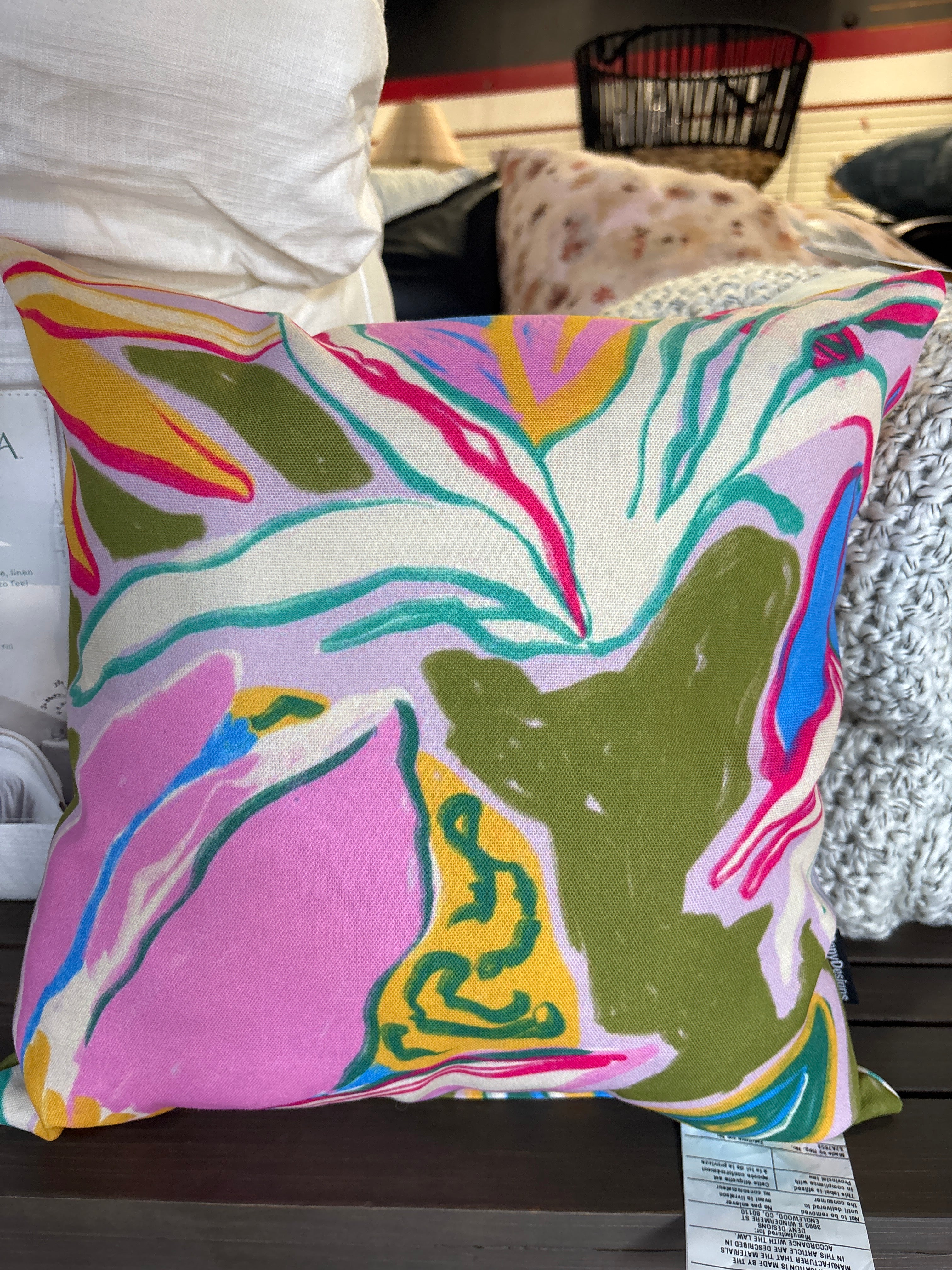 16"x16" Sandrapoliakov Tropical Garden Square Throw Pillow - Green SHOWROOM ITEM