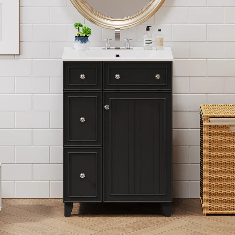 24'' Single Bathroom Vanity with Ceramic Top.