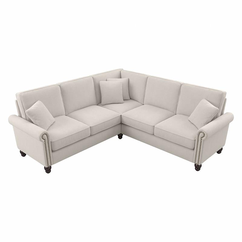 Armless Loveseat Light Beige Microsuede