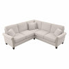 Armless Loveseat Light Beige Microsuede