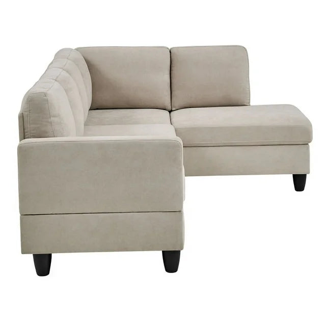 Polyester Fabric Partial Sofa, Beige