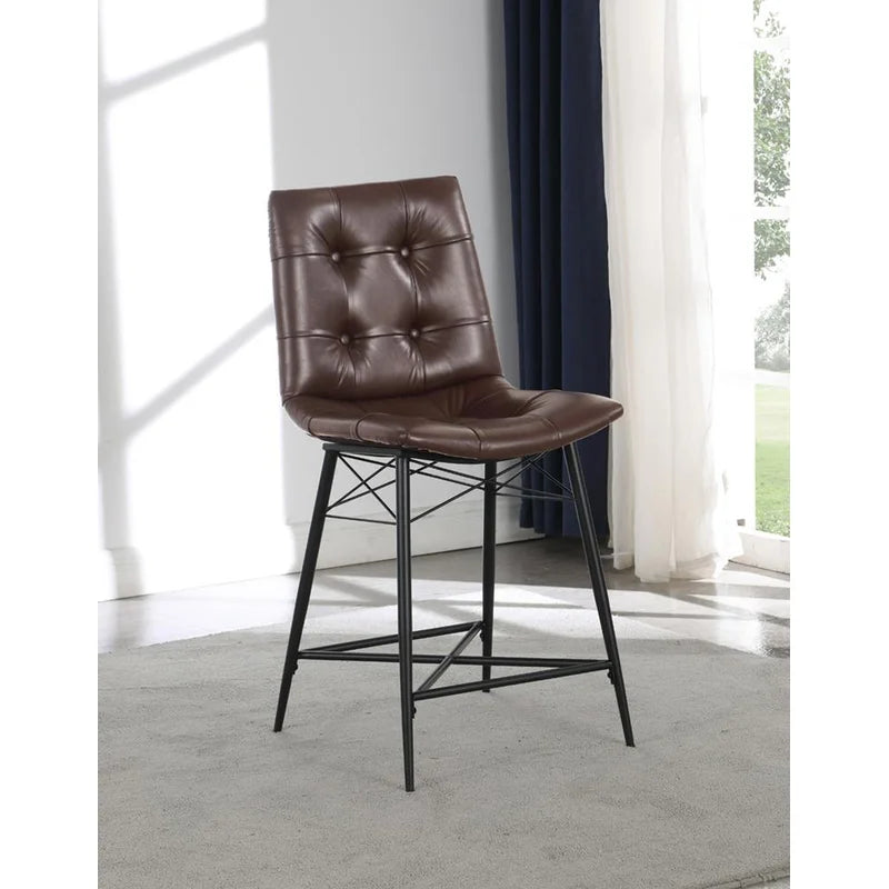 SET OF 4 25'' Counter Stool, Brown (2 boxes)