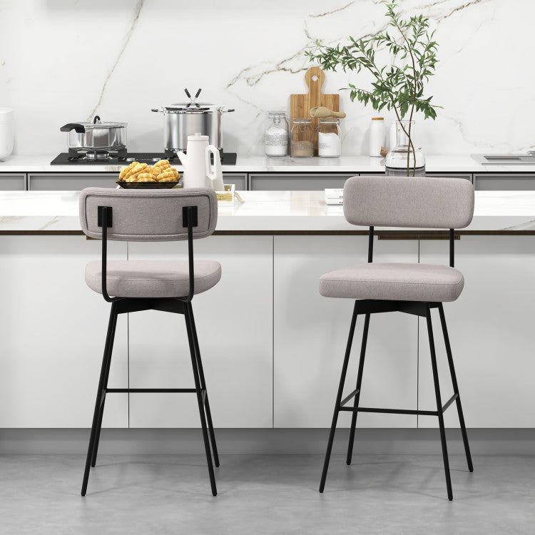Counter Height Upholstered Swivel Bar Stool Set of 2