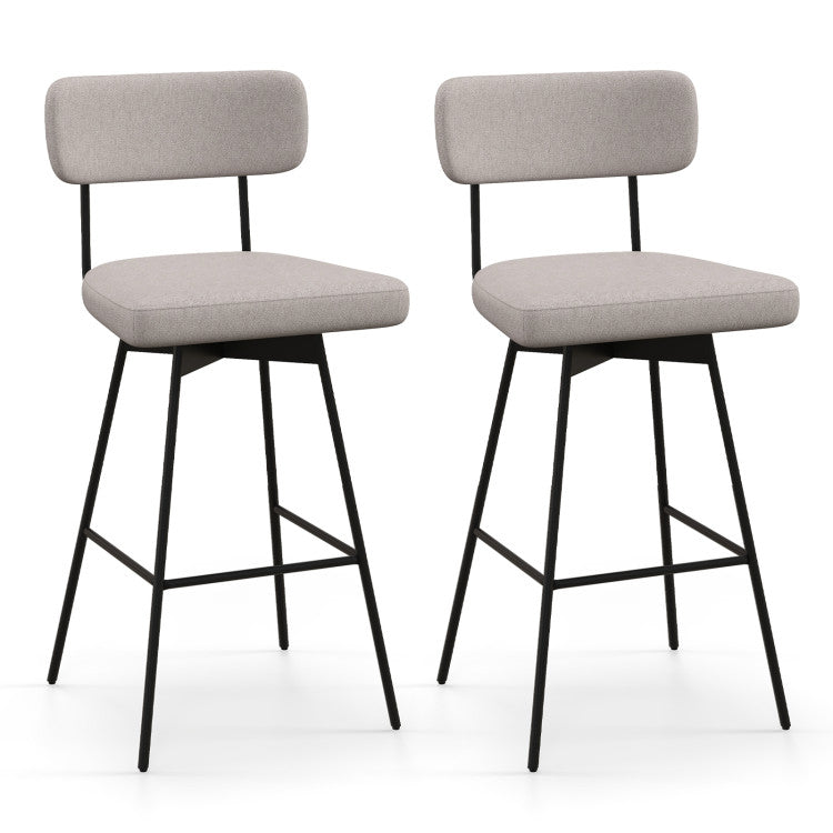 Counter Height Upholstered Swivel Bar Stool Set of 2