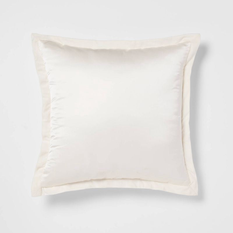 24"x24" Luxe Euro Sateen with Velvet Trim Decorative Pillow- SHOWROOM ITEM