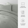3 Piece Green Mist Waffle Textured All Season Down-Alternative Comforter Set, King