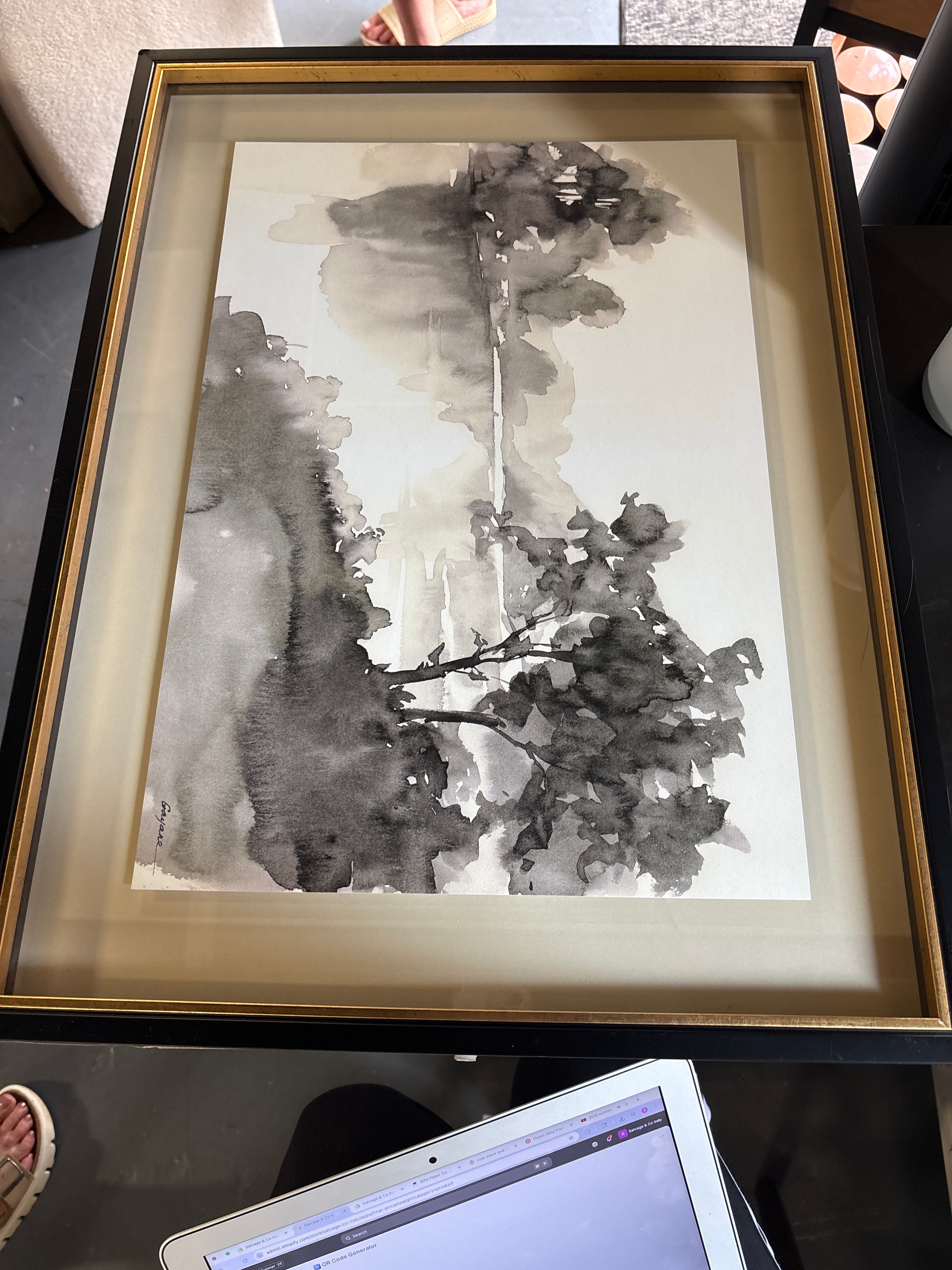 18"x24" Washed Stream Framed Wall Art SHOWROOM ITEM