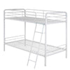 Twin over Twin Metal Bunk Bed in White