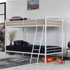 Twin over Twin Metal Bunk Bed in White