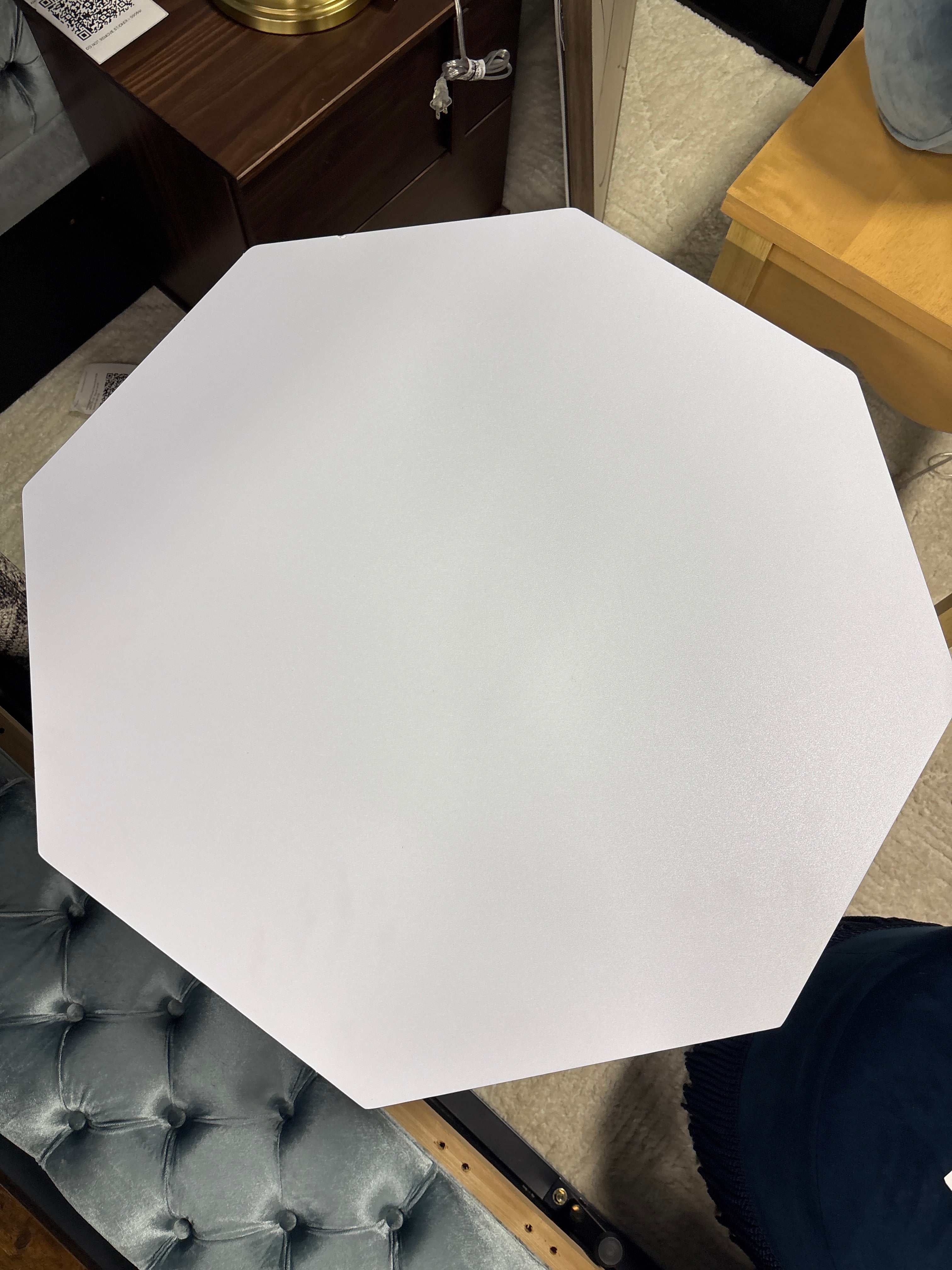31.50" Modern Hexagonal Coffee Table - White SHOWROOM ITEM