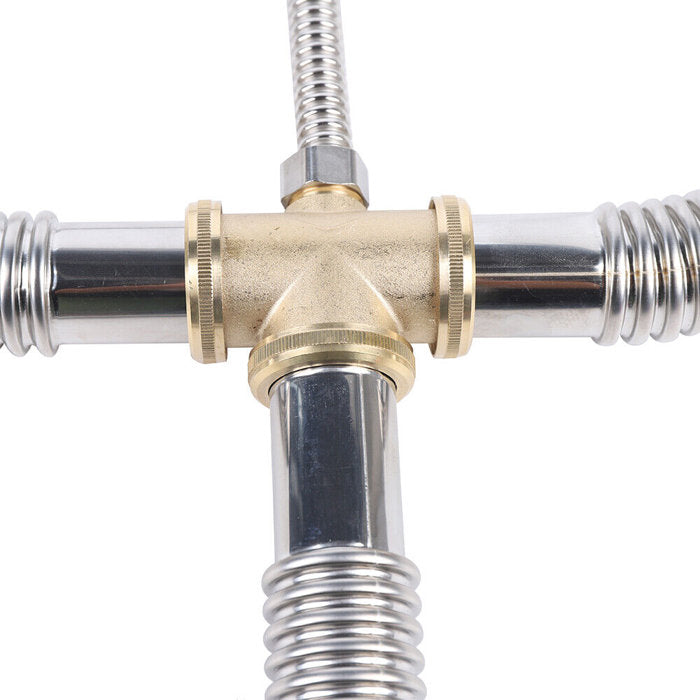 Kitchen Drain Kit Double Bowl Sink Pipe Fitting Plumbing Replacement Part