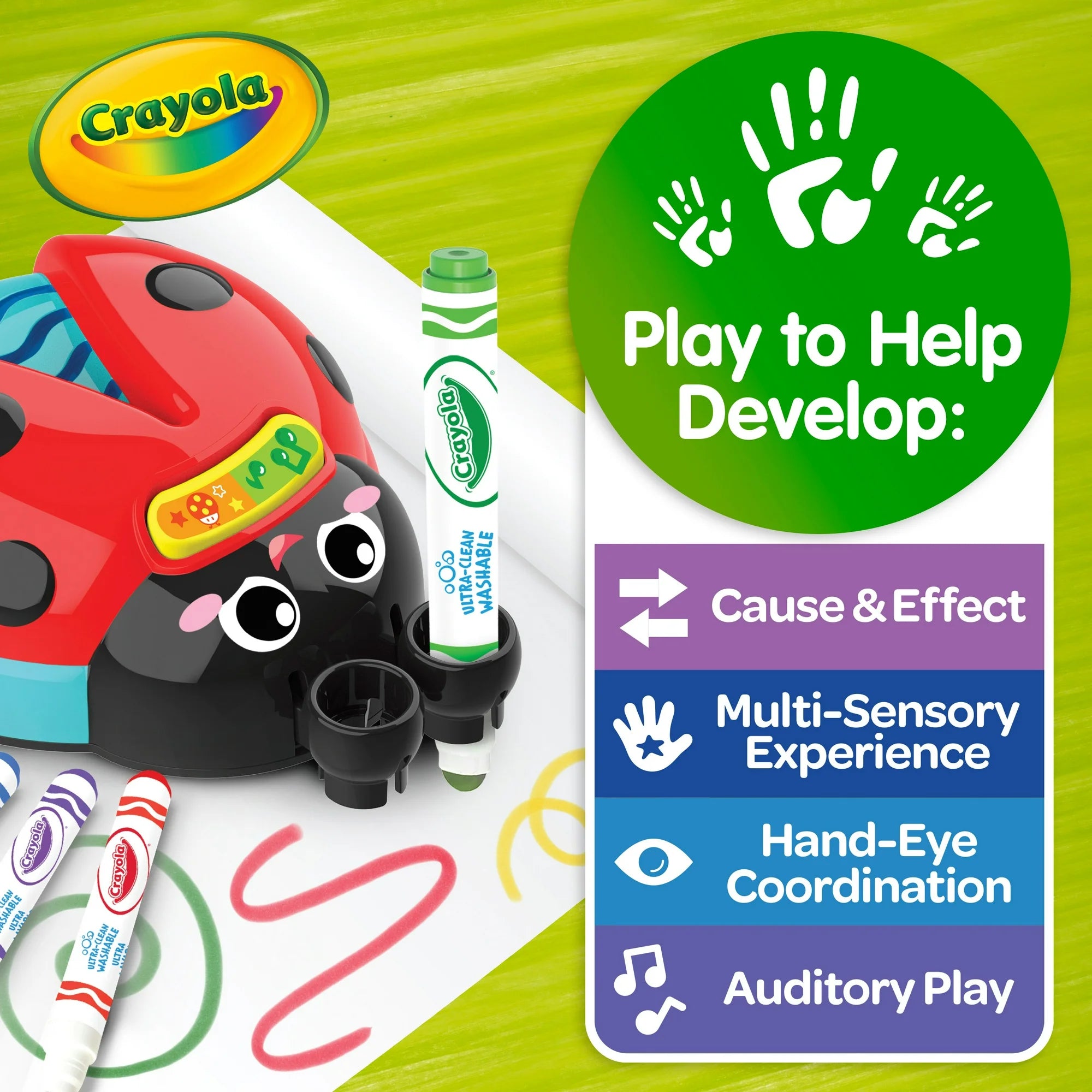 Crayola Musical Color Bug, Toddler Sensory Toy, Crafts, Musical Gifts for Toddlers, Ages 2, 3, 4, Final Cut